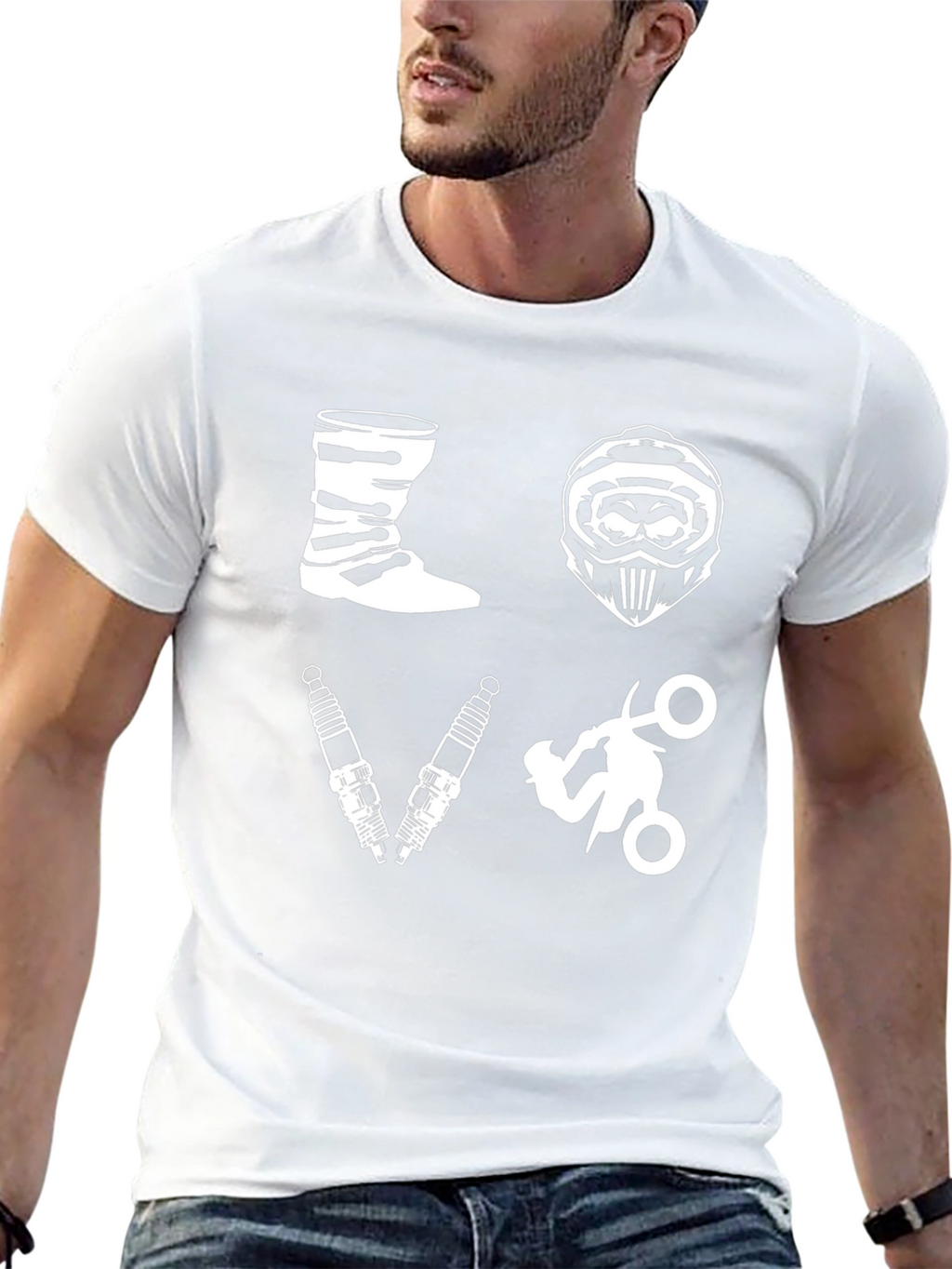 Moto Love Black Graphic T-Shirt
