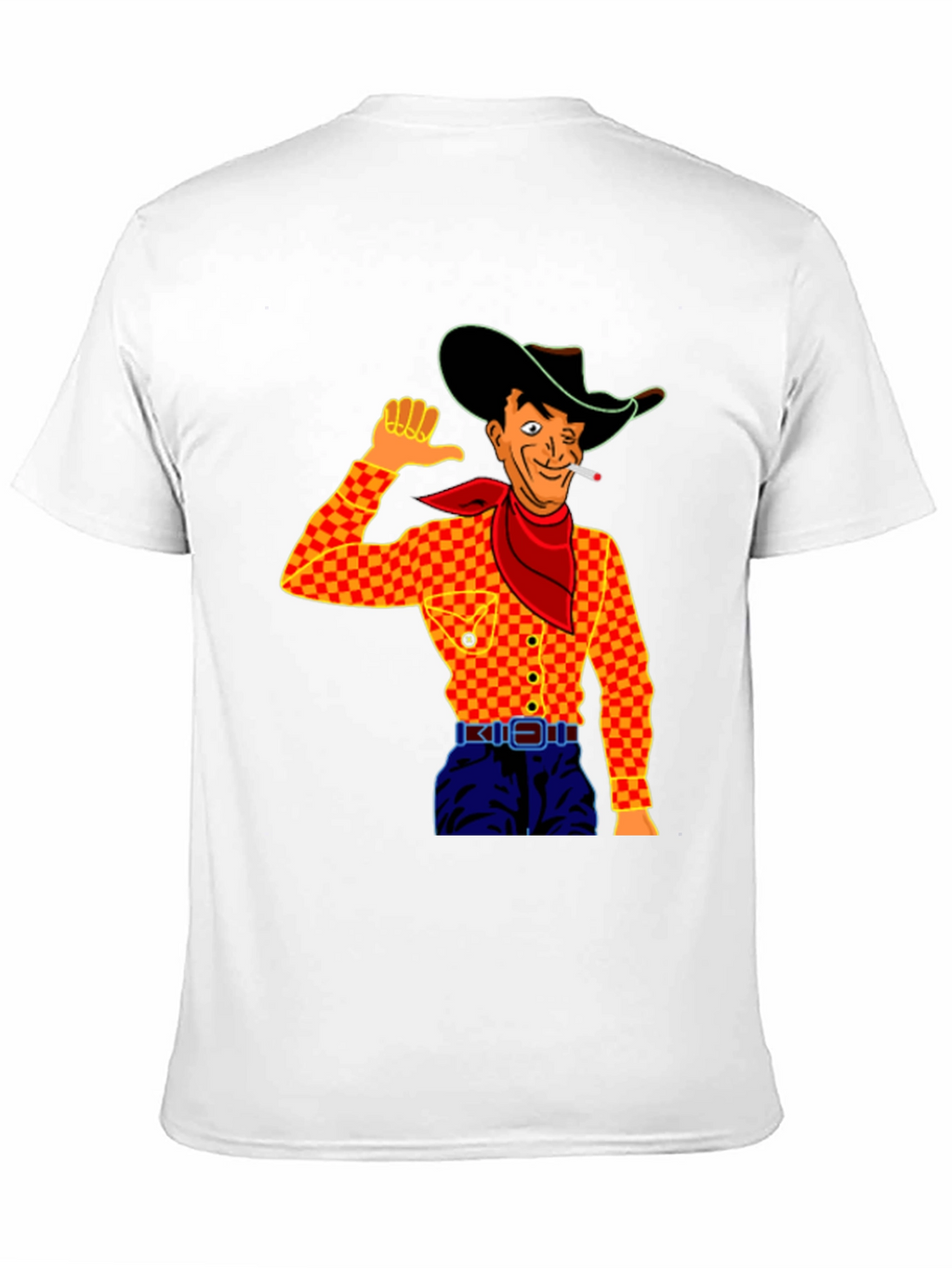 Cowboy Cartoon Graphic Black T-Shirt