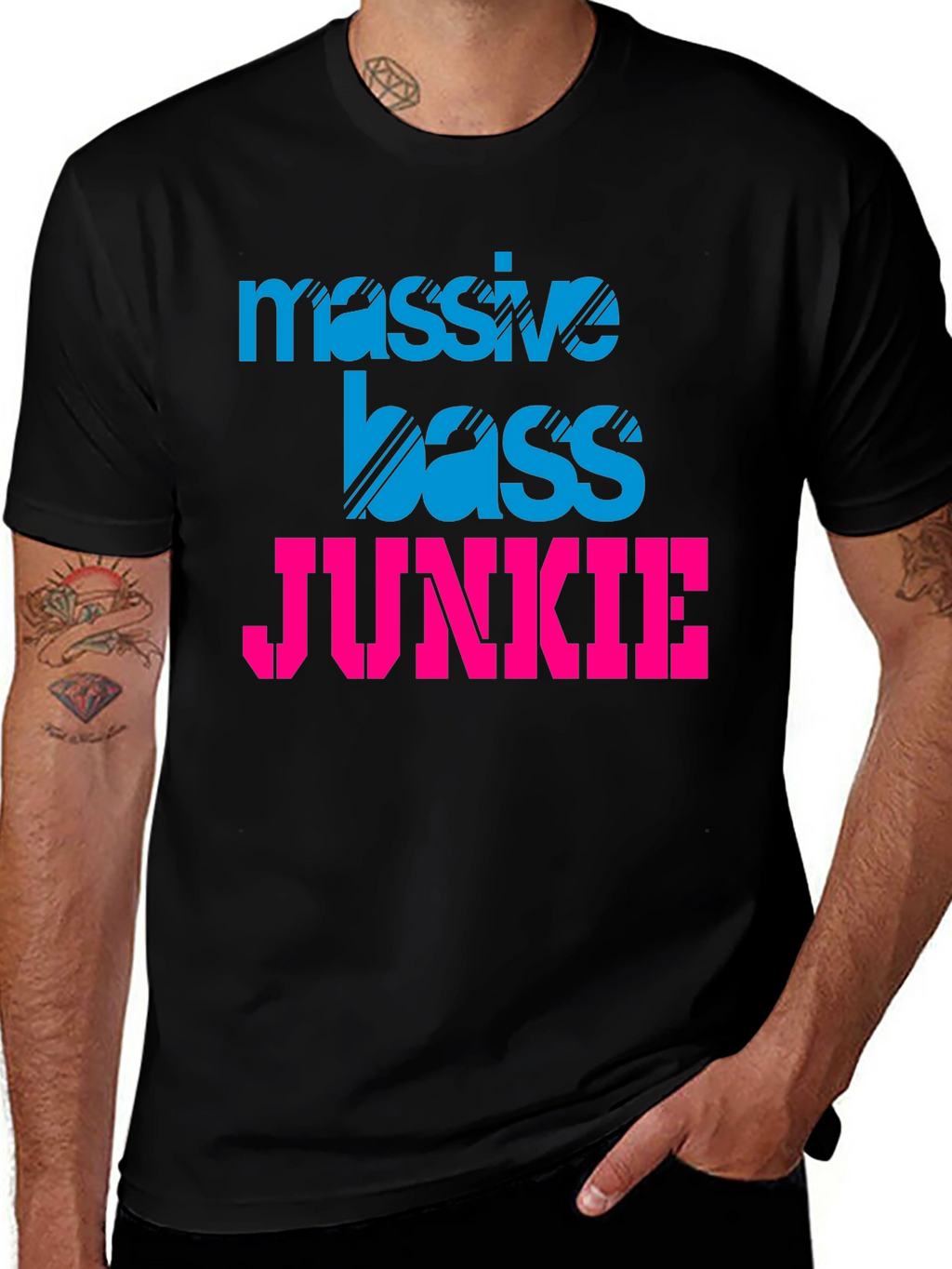 Massive Bass Junkie Black Graphic Tee