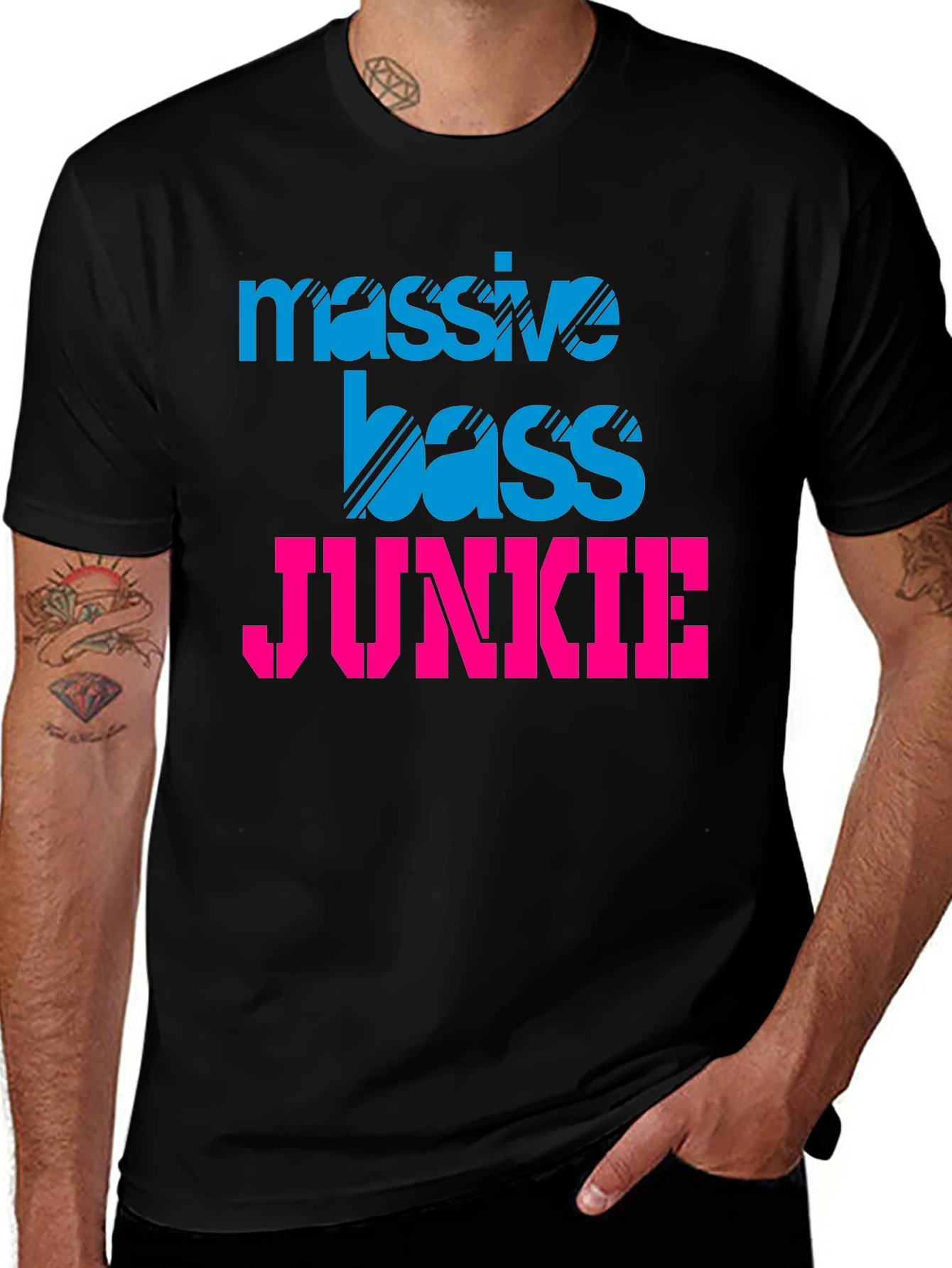Massive Bass Junkie Black Graphic Tee