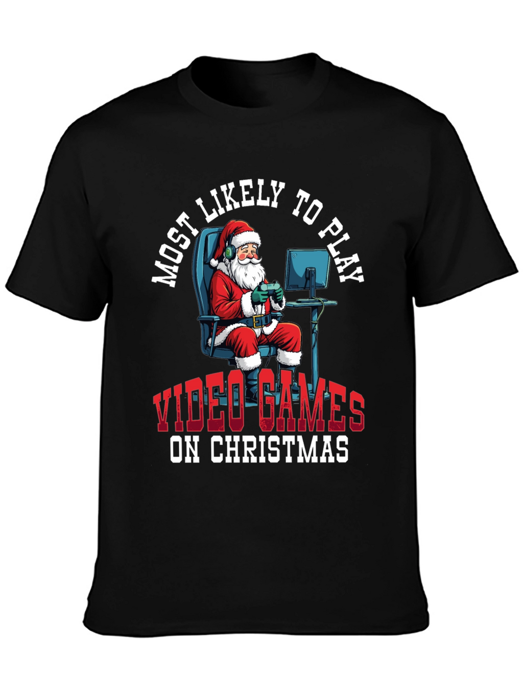 Gamer Santa Christmas T-Shirt