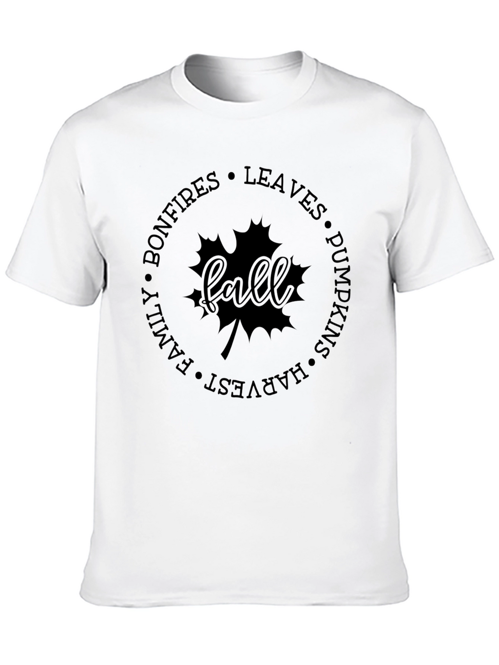 Fall-Themed Graphic Print T-Shirt