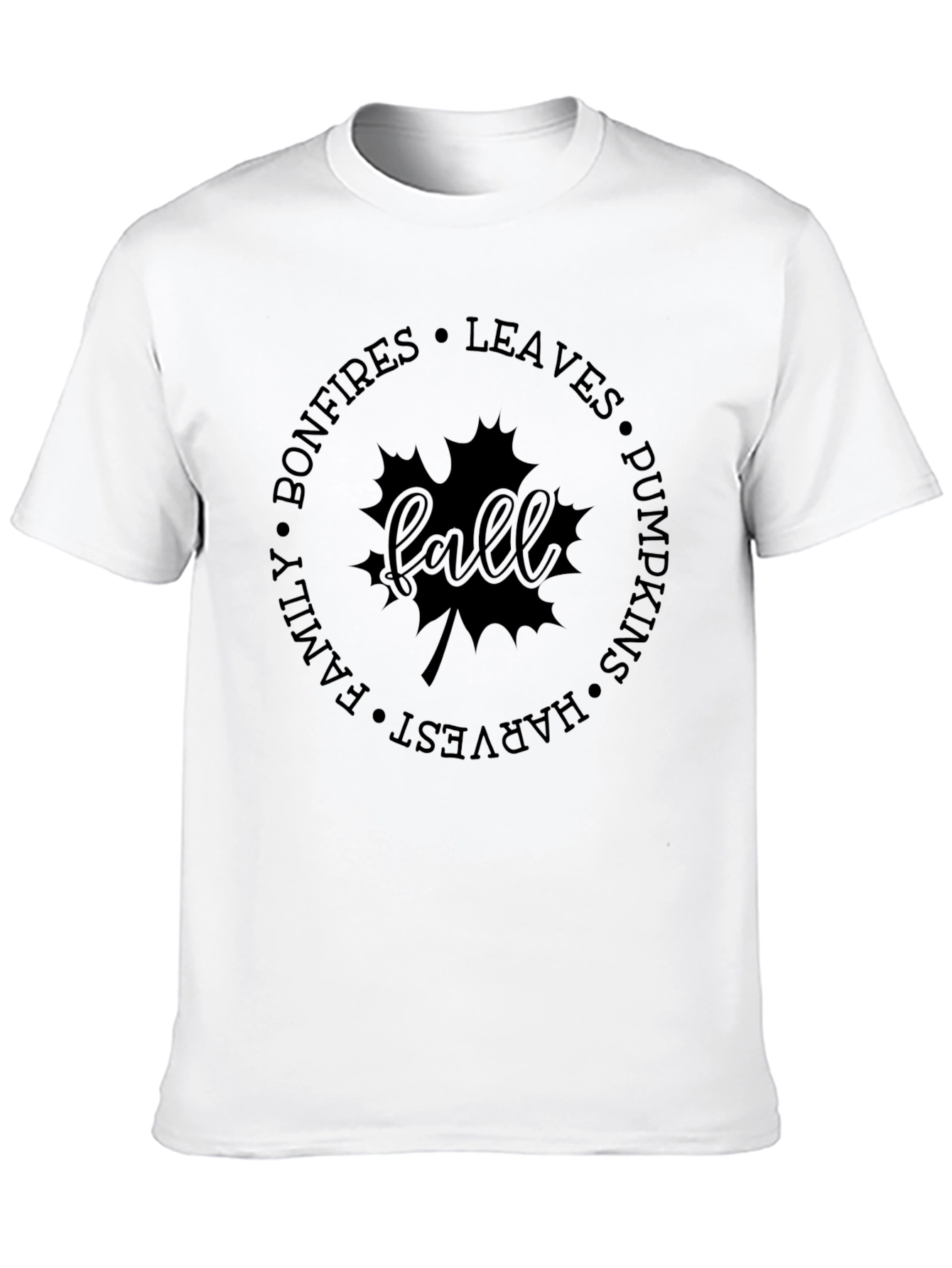 Fall-Themed Graphic Print T-Shirt