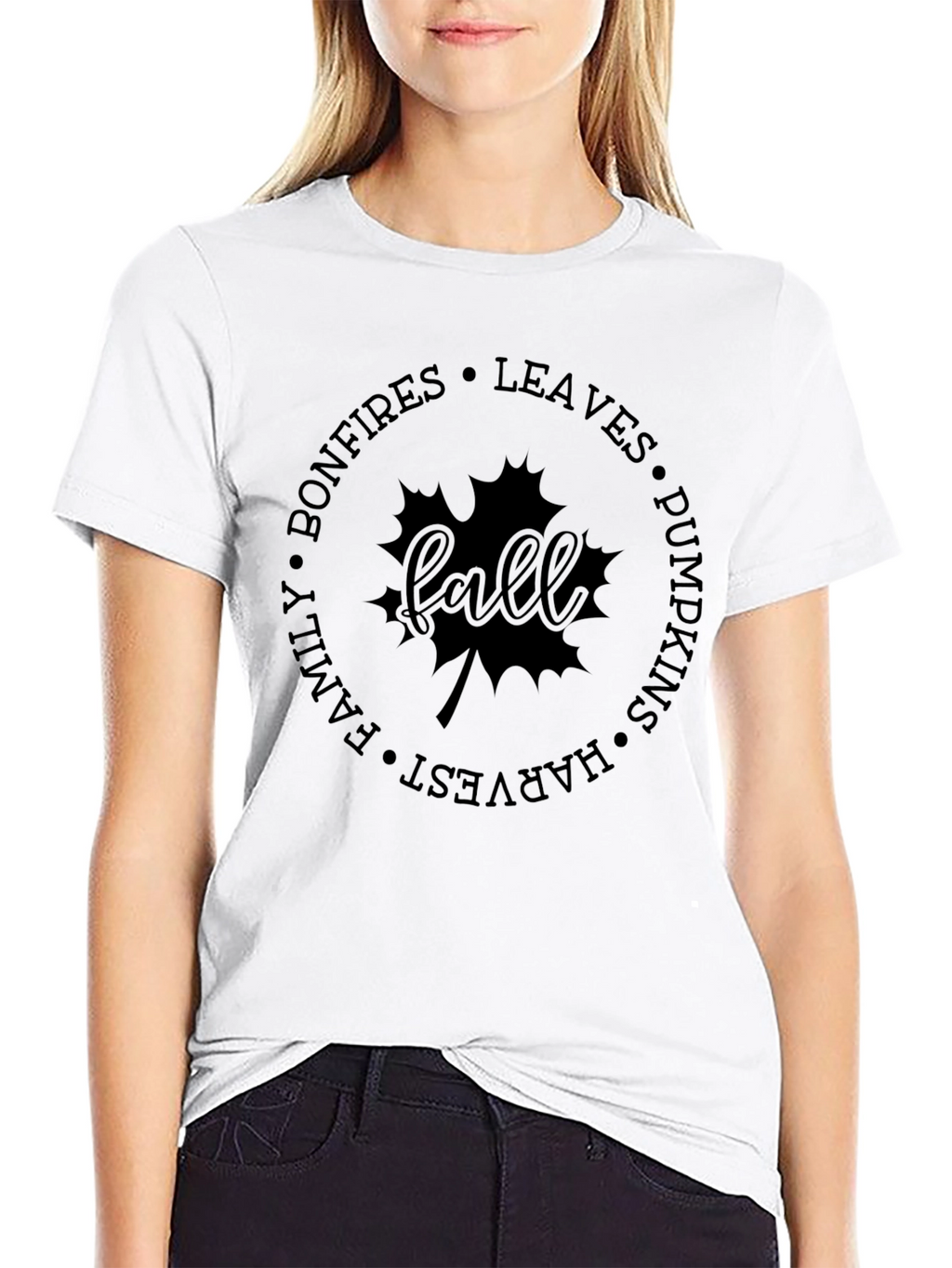 Fall-Themed Graphic Print T-Shirt