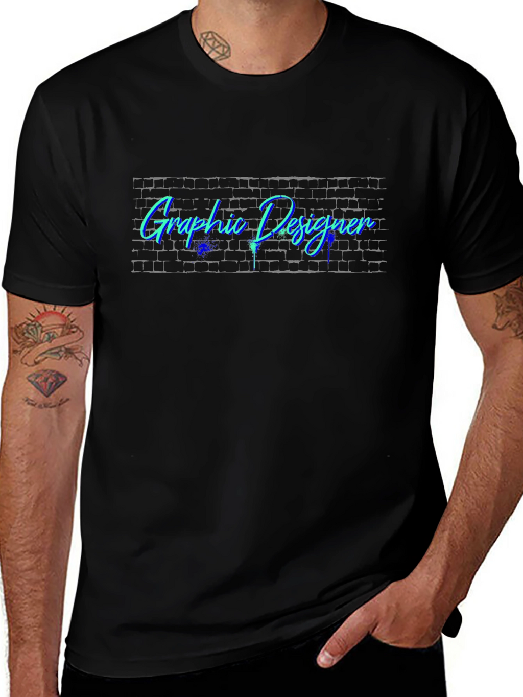Graphic Designer Tee - Cool Brick Design