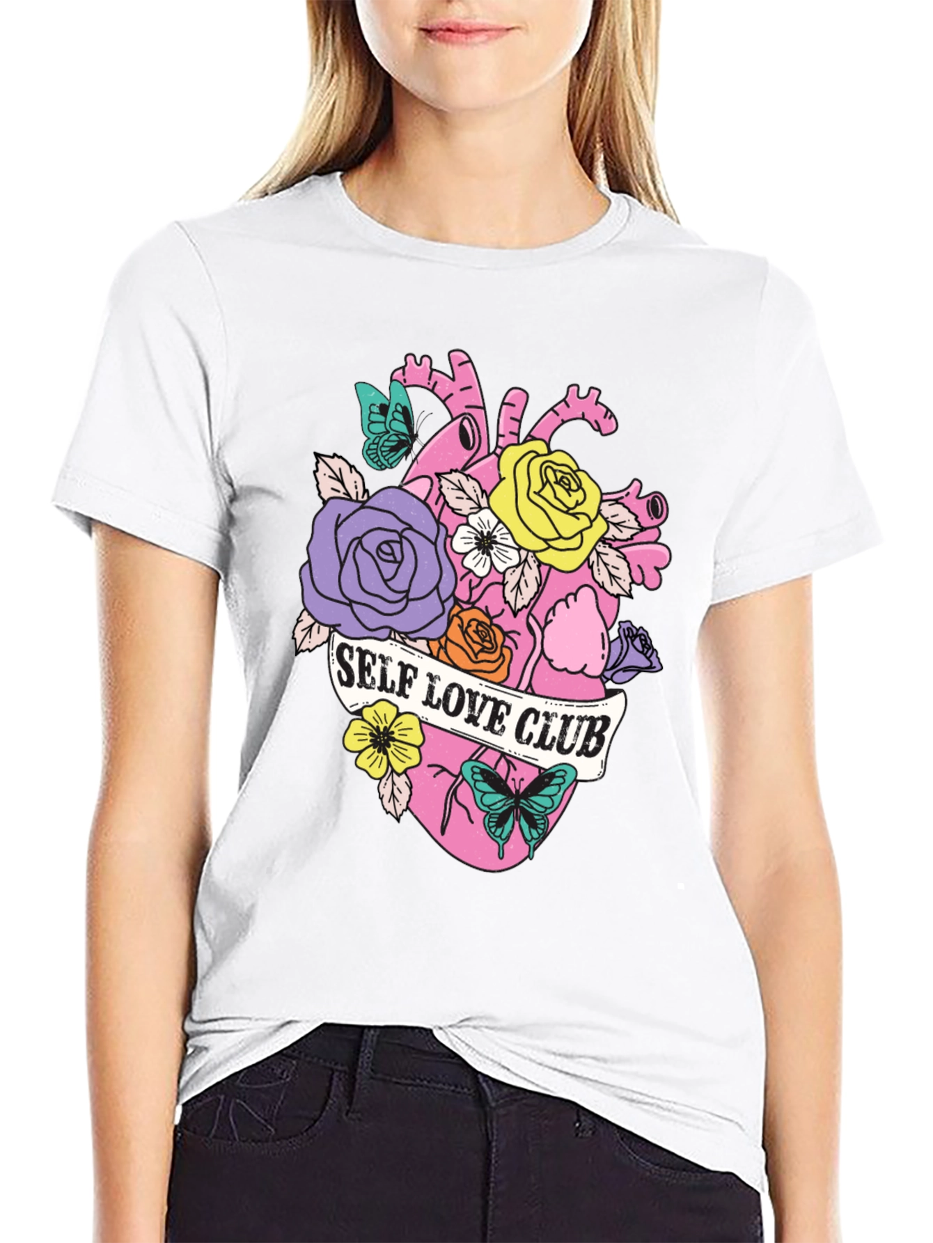 Self Love Club Floral Heart Graphic T-Shirt