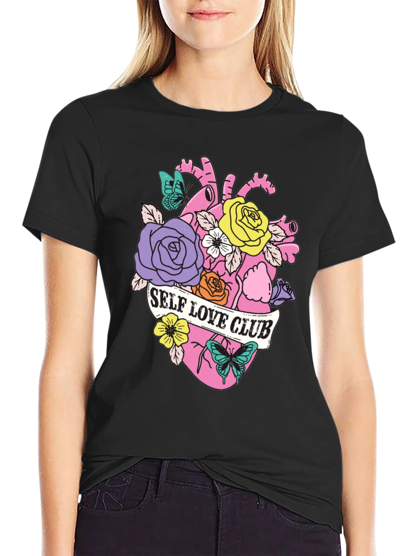 Self Love Club Floral Heart Graphic T-Shirt