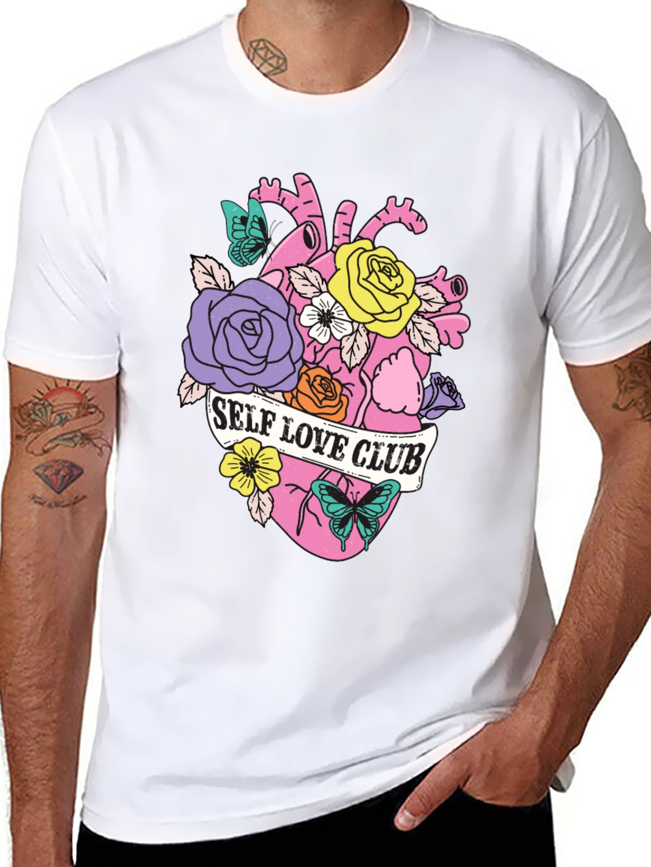 Self Love Club Floral Heart Graphic T-Shirt