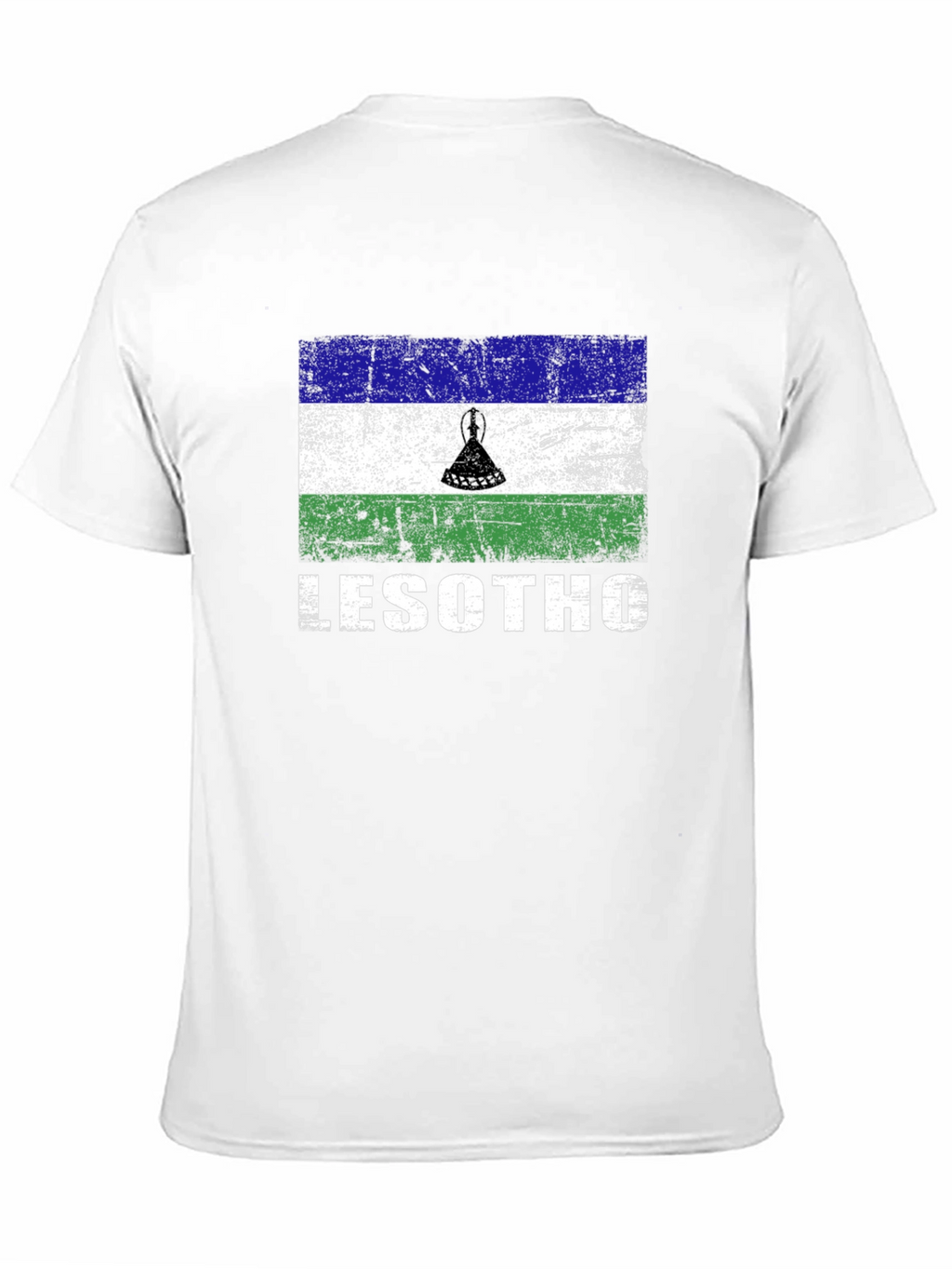 Lesotho Flag T-Shirt - Distressed Design