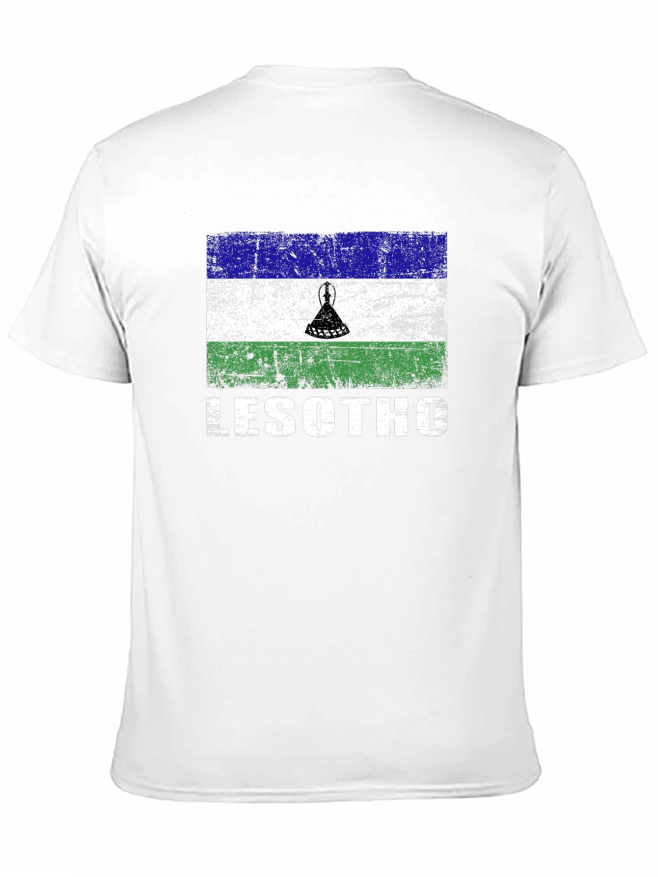 Lesotho Flag T-Shirt - Distressed Design