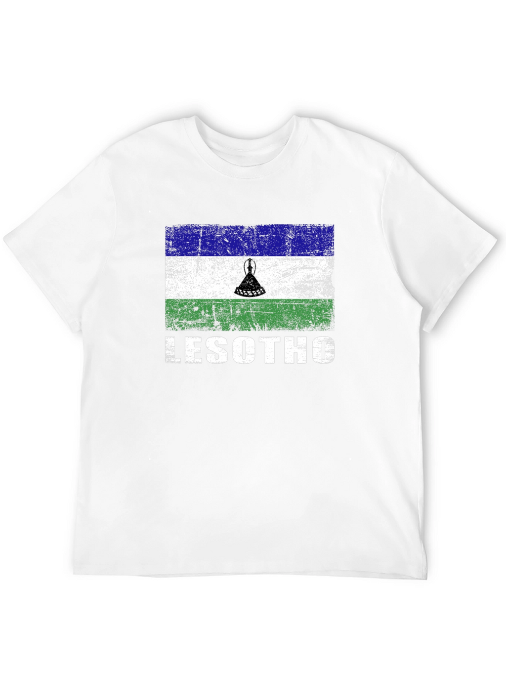 Lesotho Flag T-Shirt - Distressed Design