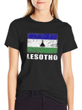 Lesotho Flag T-Shirt - Distressed Design