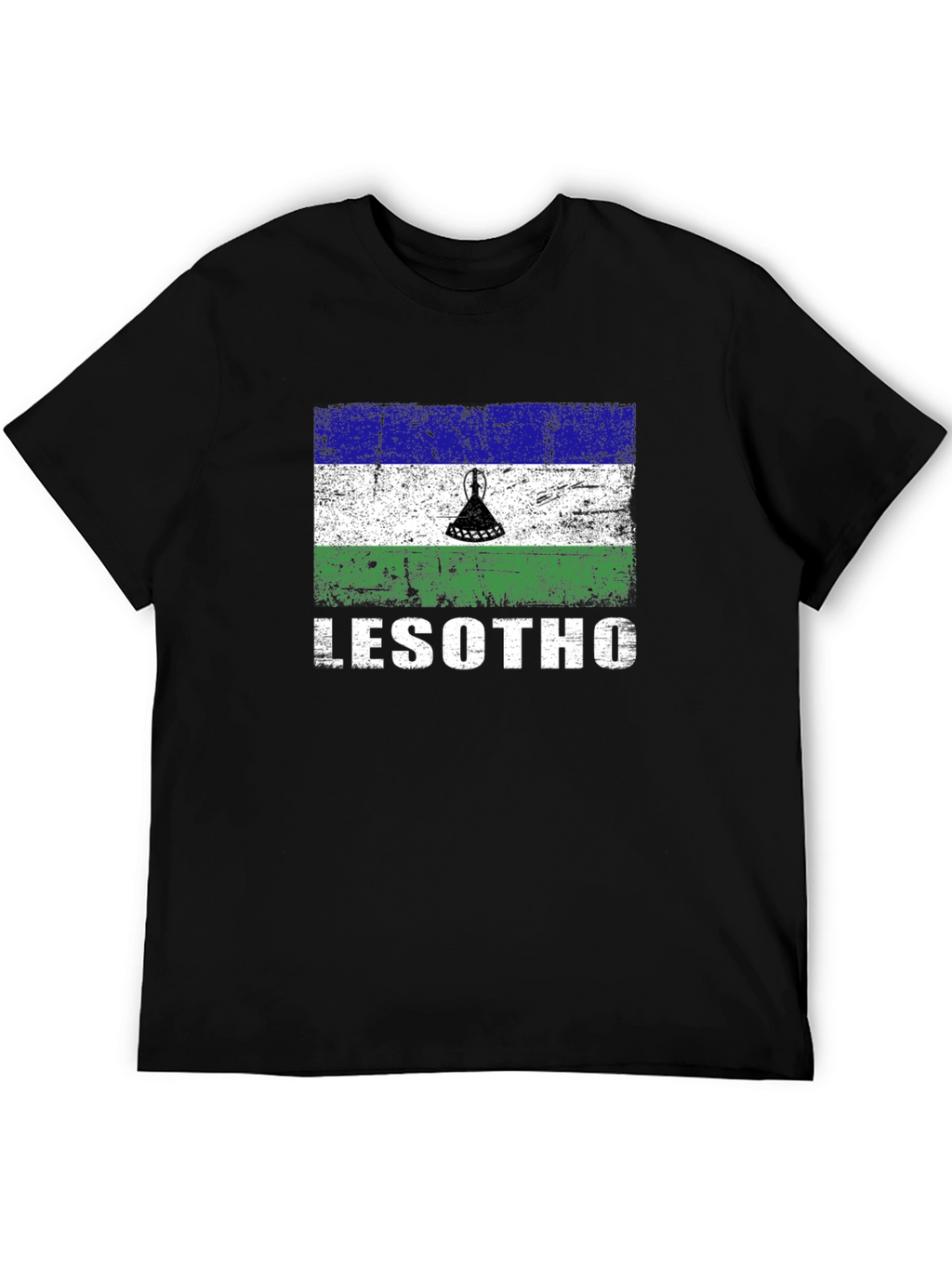 Lesotho Flag T-Shirt - Distressed Design