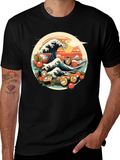 Sushi Wave Graphic Tee - Unique Japanese Art Shirt