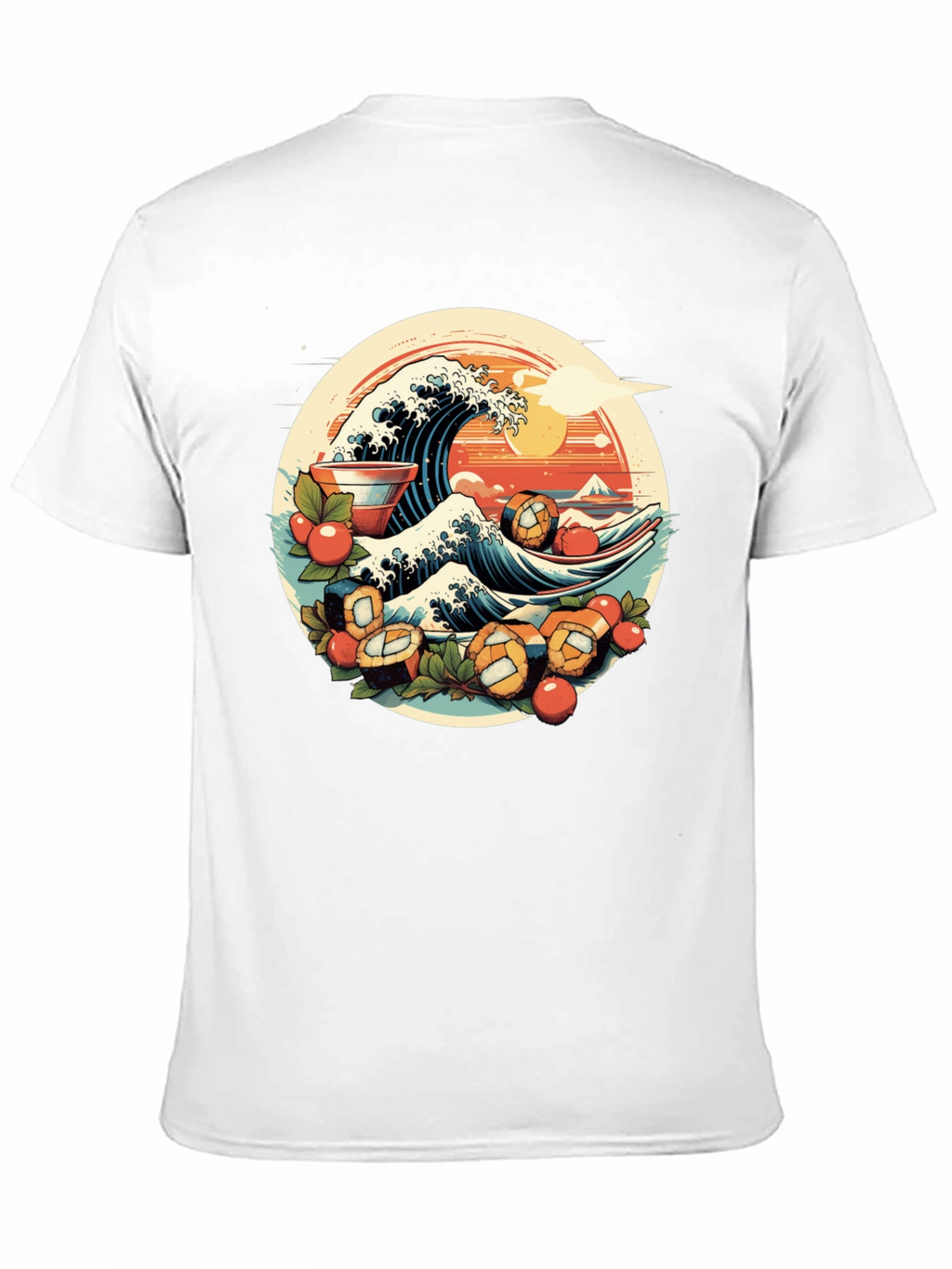 Sushi Wave Graphic Tee - Unique Japanese Art Shirt