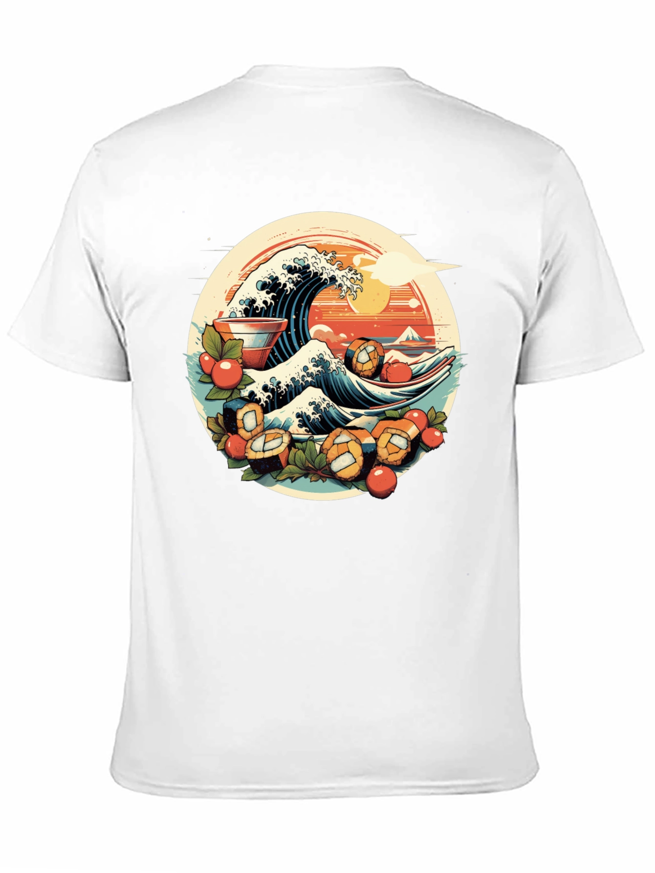 Sushi Wave Graphic Tee - Unique Japanese Art Shirt