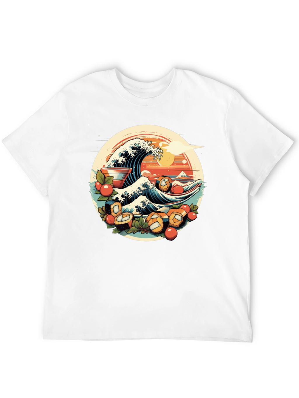 Sushi Wave Graphic Tee - Unique Japanese Art Shirt