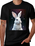 Cosmic Rabbit Graphic Tee - Black