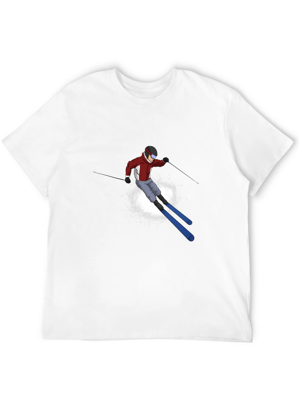 Cool Skier Graphic Black T-Shirt