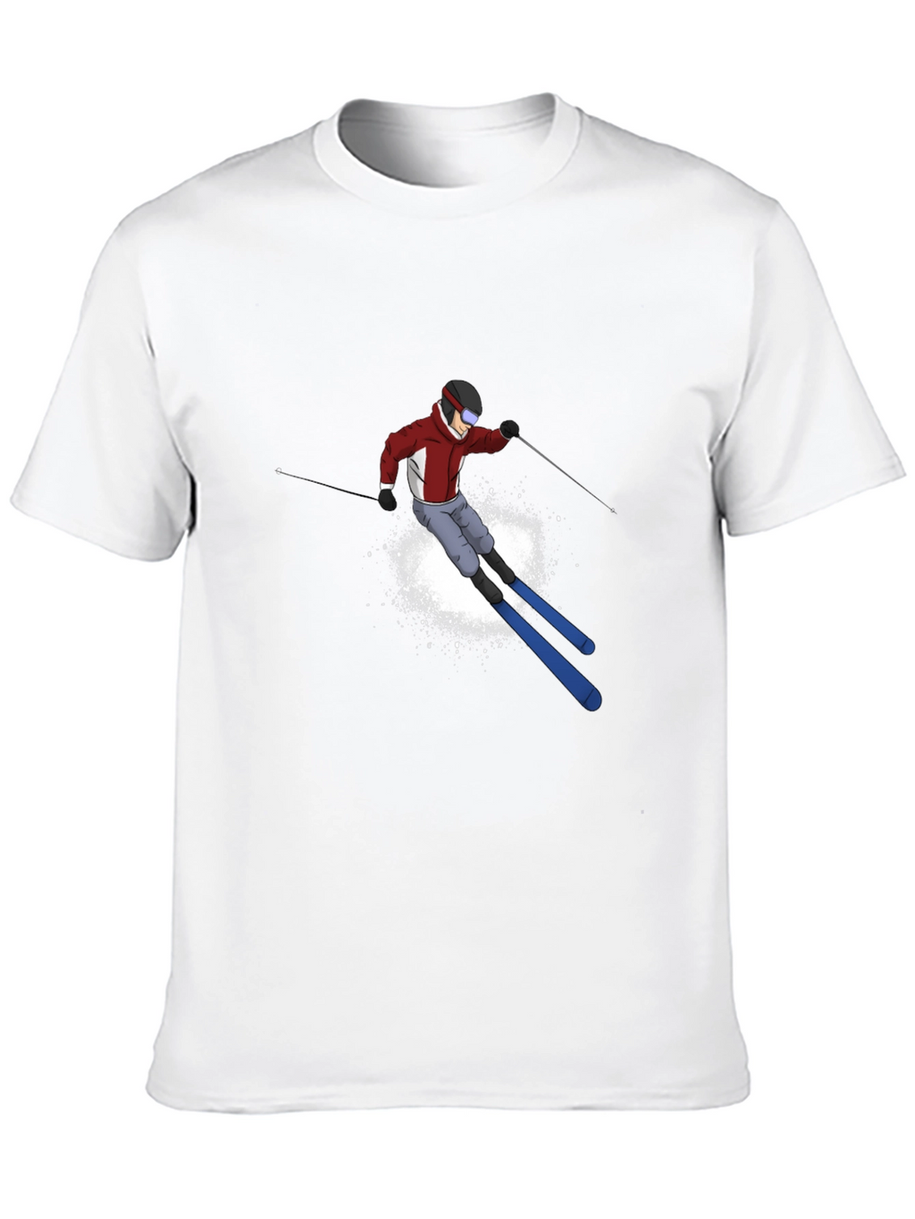 Cool Skier Graphic Black T-Shirt