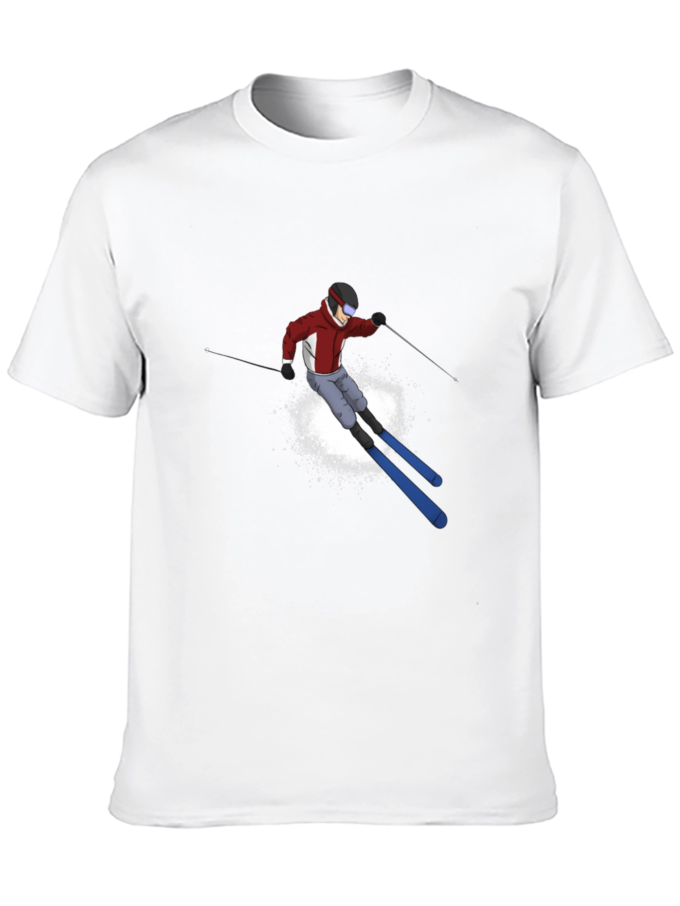 Cool Skier Graphic Black T-Shirt