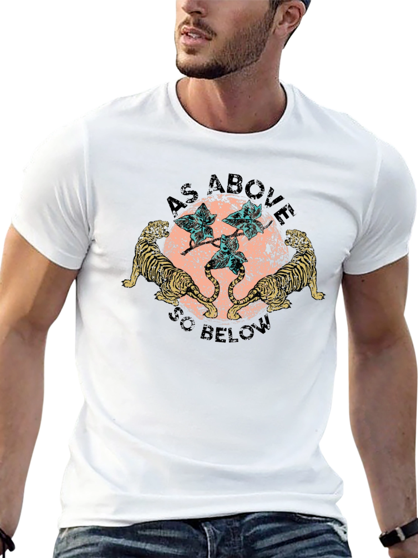 As Above So Below Tiger Graphic Tee