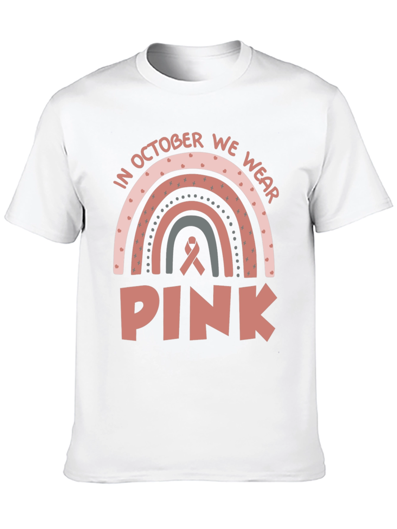October We Wear Pink Ribbon Graphic Tee
