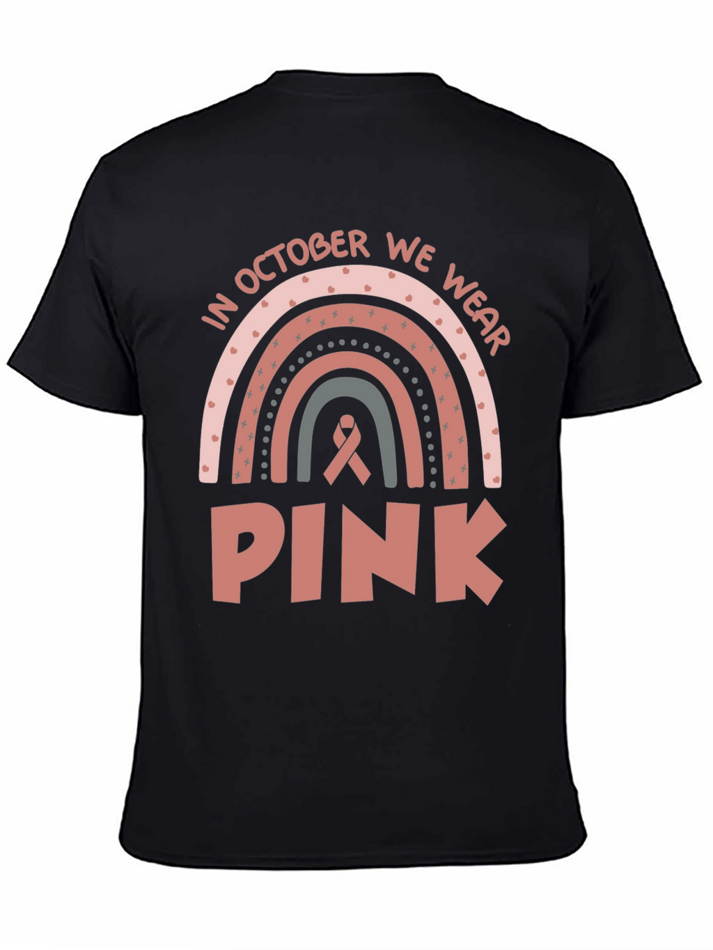 October We Wear Pink Ribbon Graphic Tee