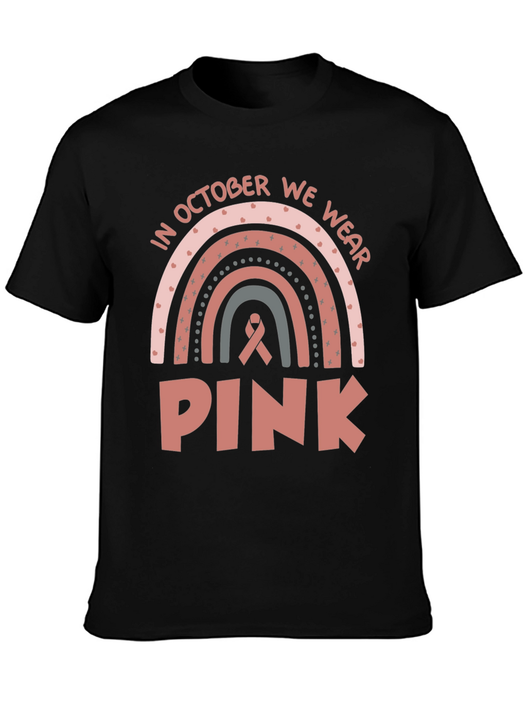 October We Wear Pink Ribbon Graphic Tee
