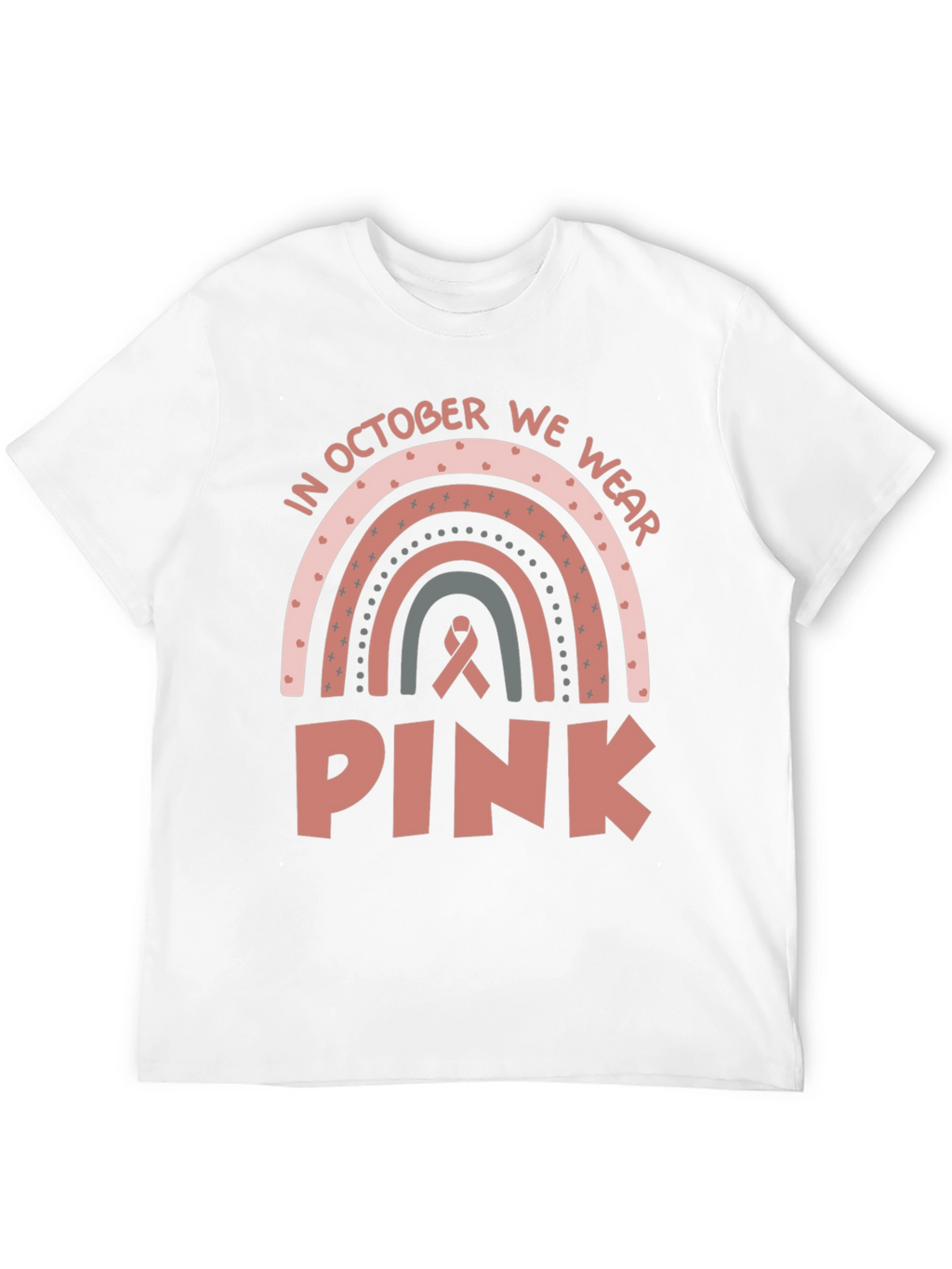 October We Wear Pink Ribbon Graphic Tee