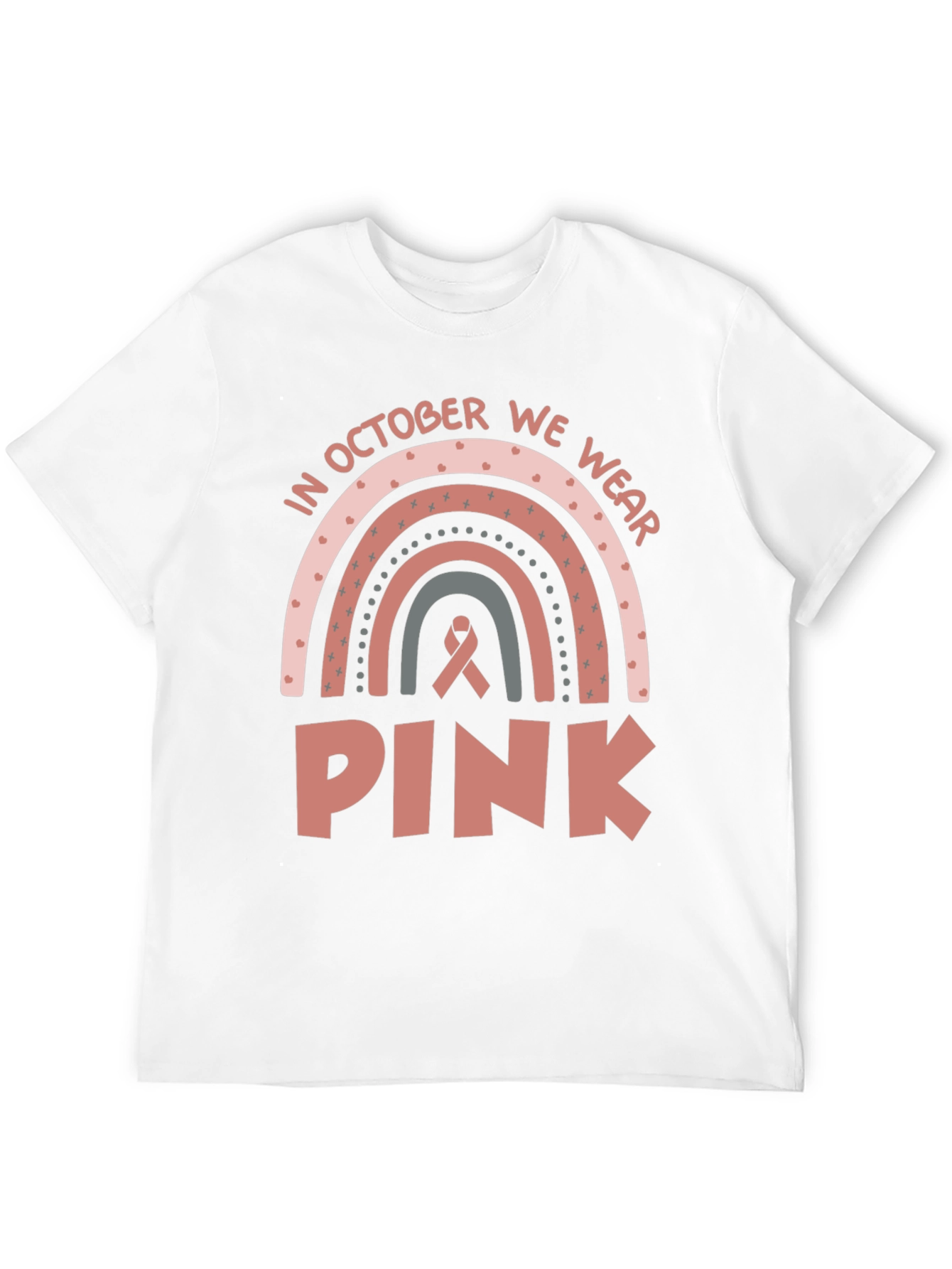 October We Wear Pink Ribbon Graphic Tee