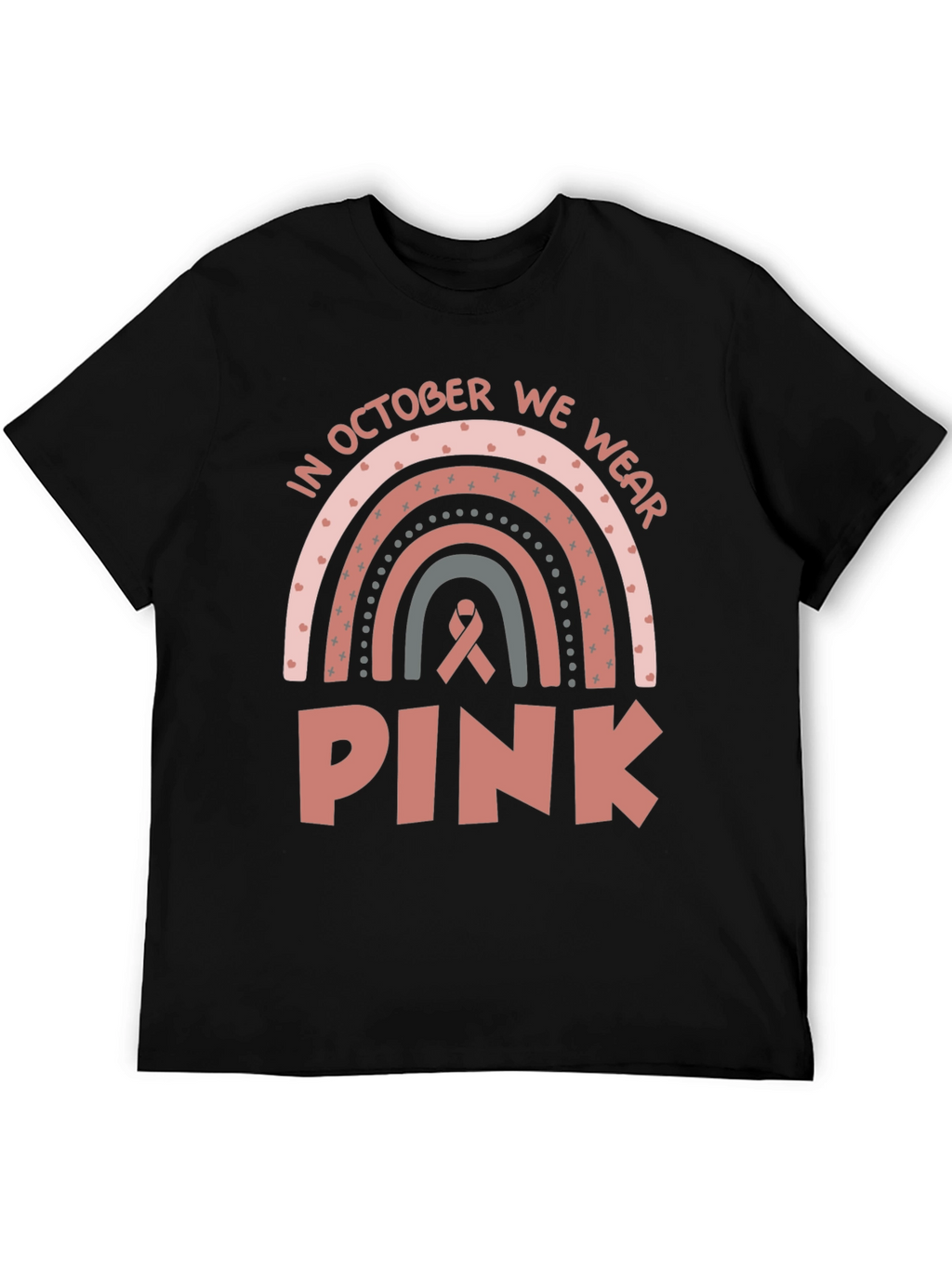 October We Wear Pink Ribbon Graphic Tee