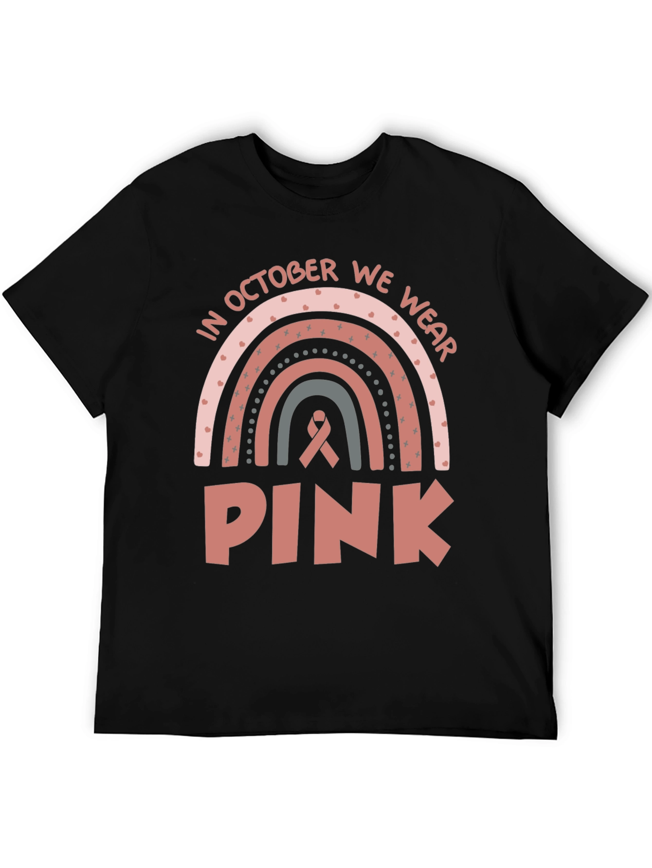October We Wear Pink Ribbon Graphic Tee