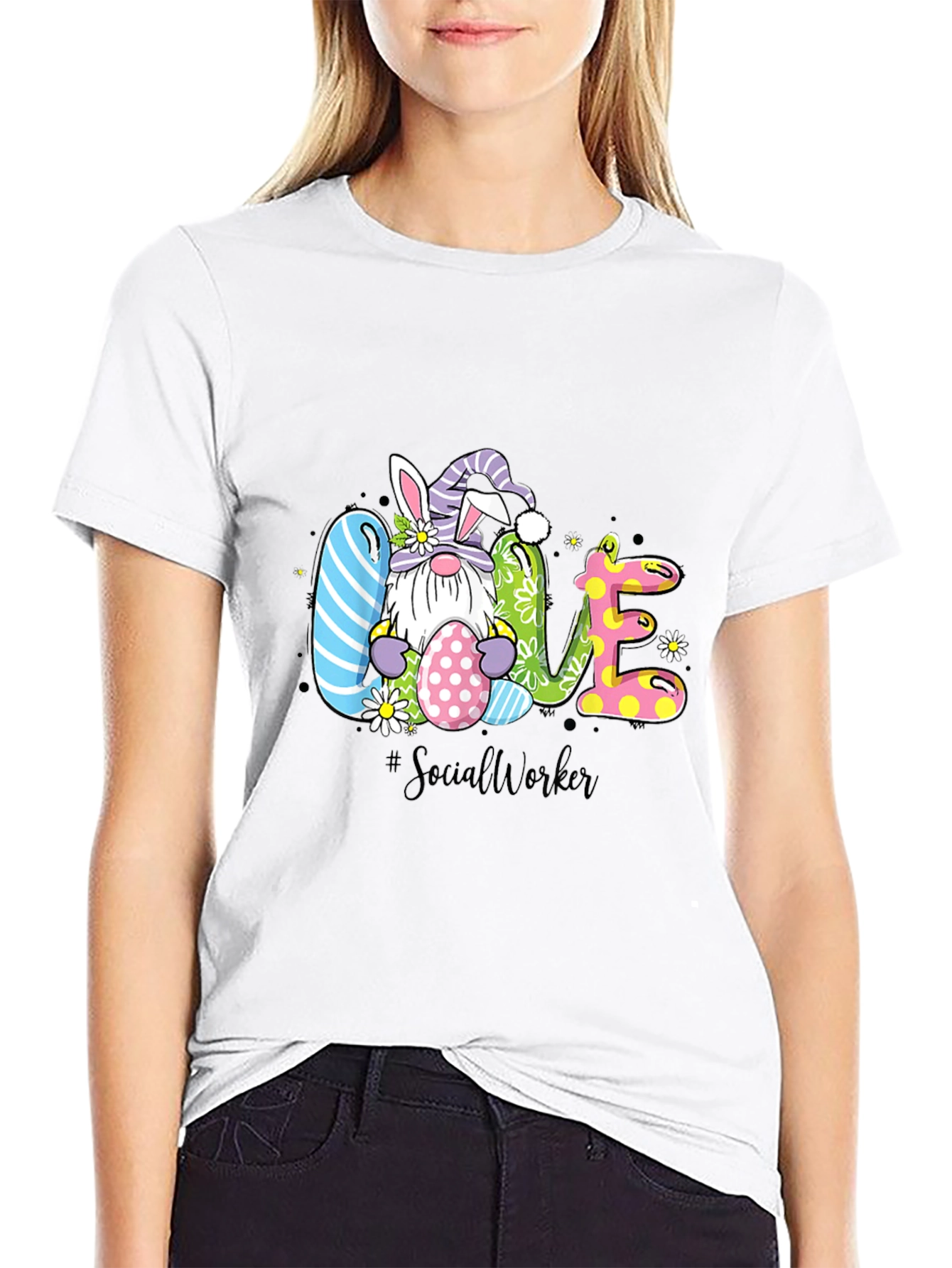 Easter Gnome Love Social Worker T-Shirt