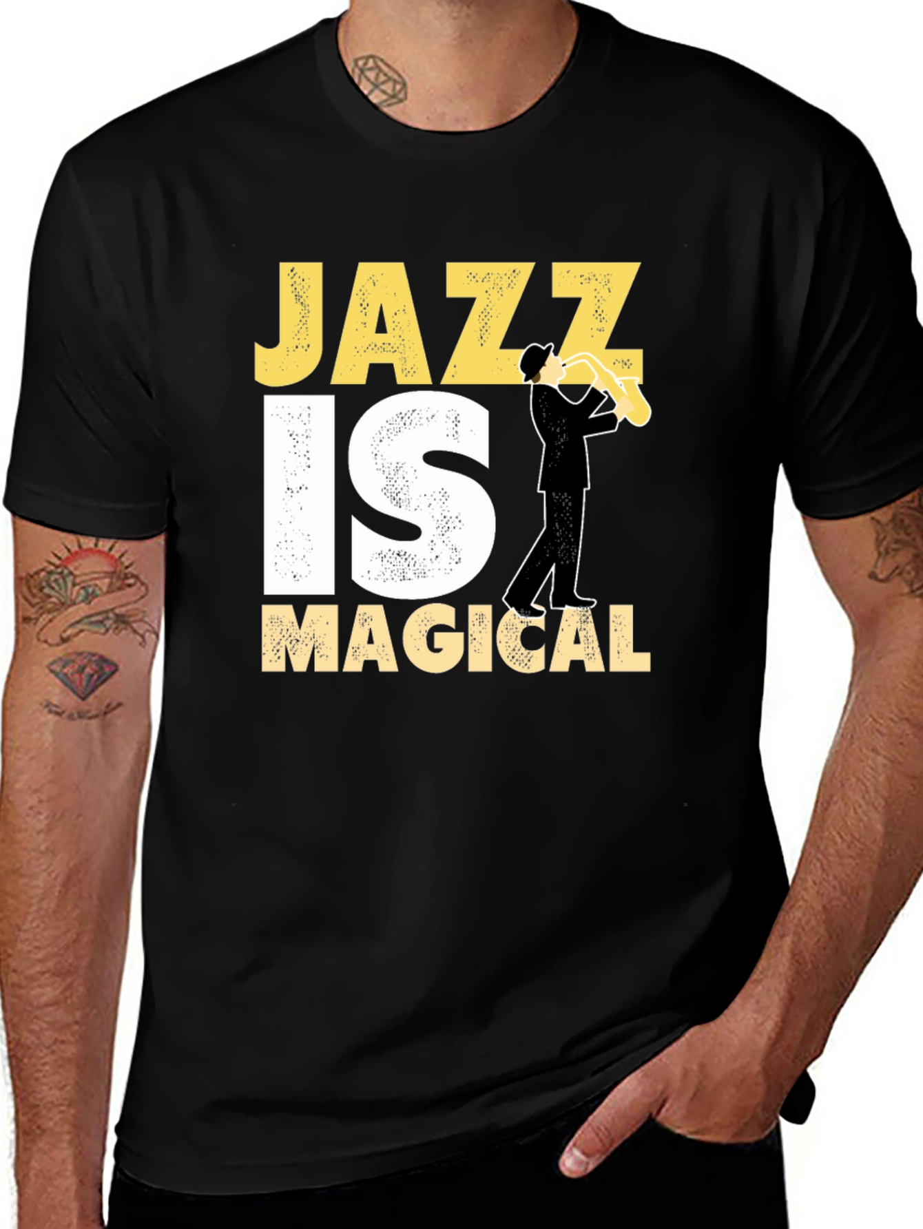Jazz Is Magical Graphic T-Shirt - Black