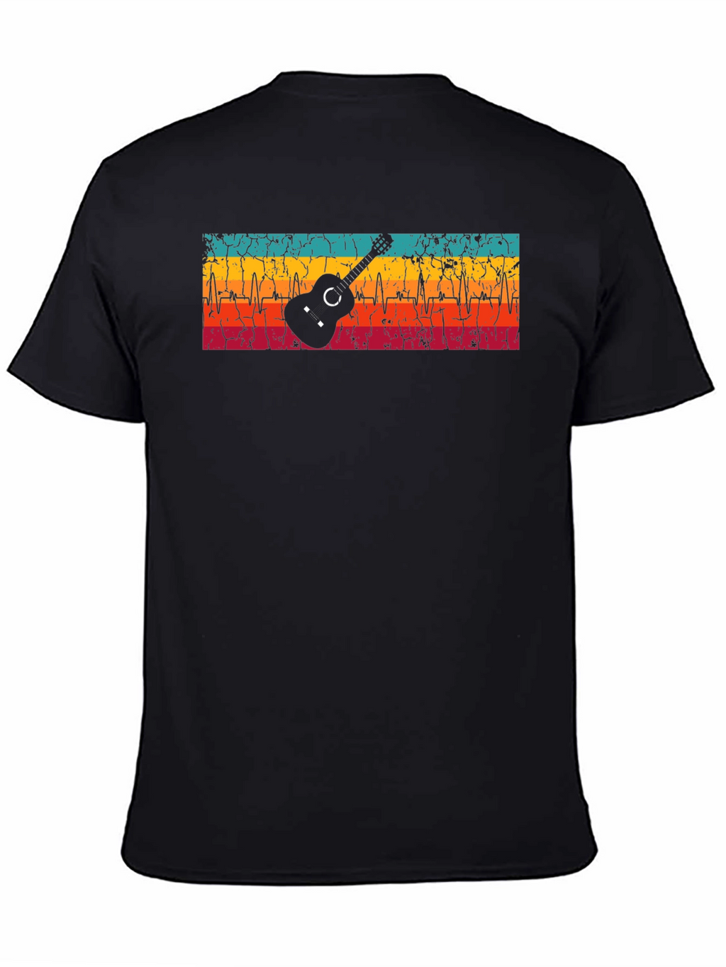 Guitar Heartbeat Graphic T-Shirt - Retro Design
