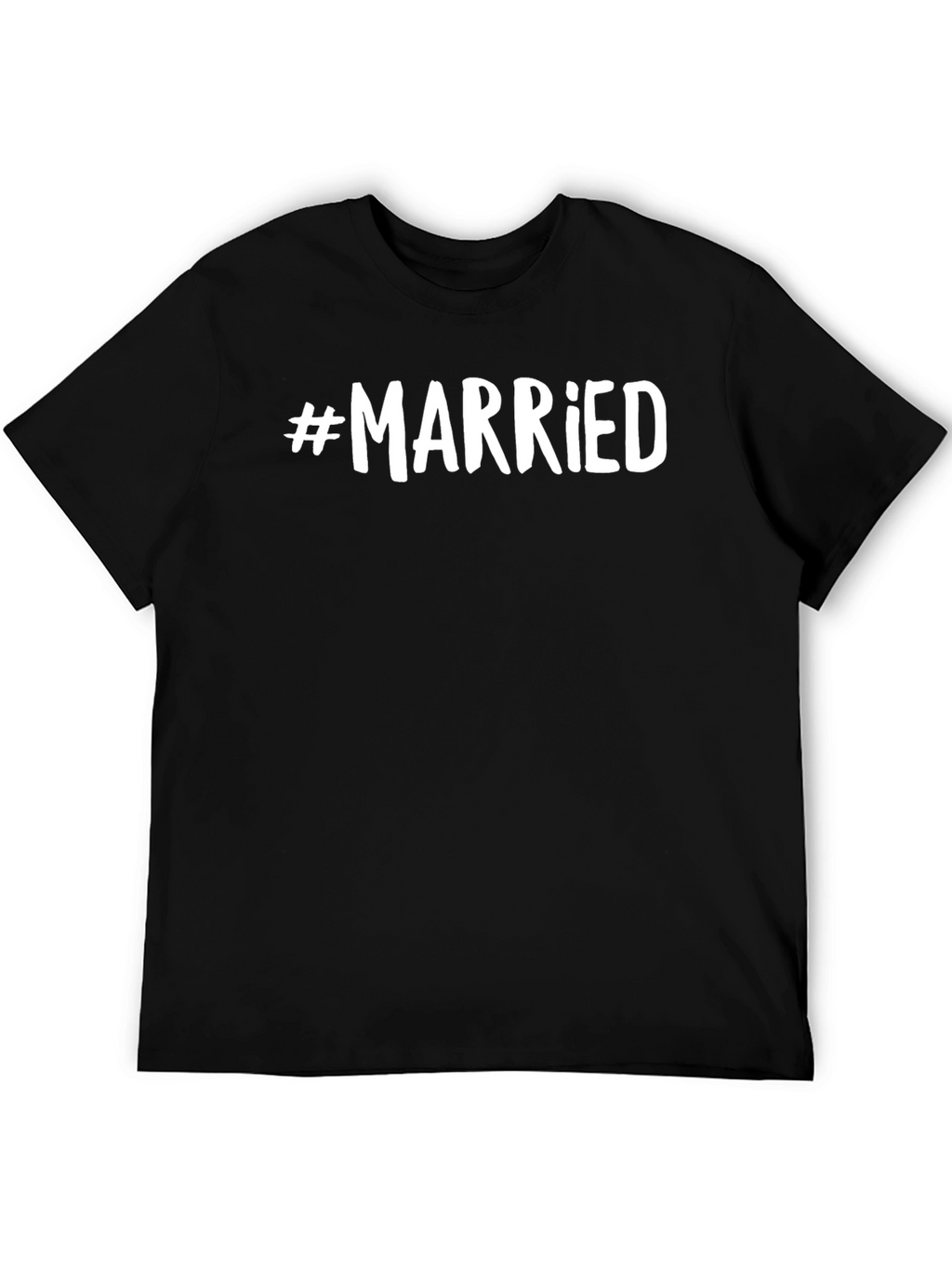 #Married Black Cotton Graphic T-Shirt