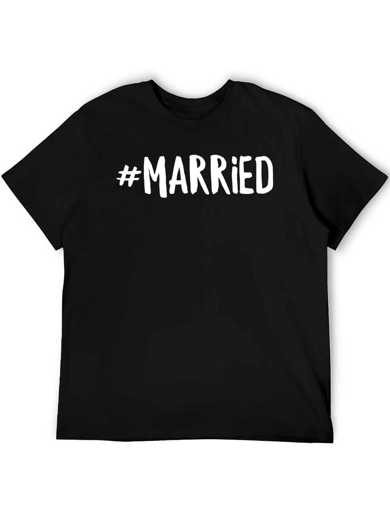 #Married Black Cotton Graphic T-Shirt