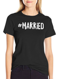 #Married Black Cotton Graphic T-Shirt