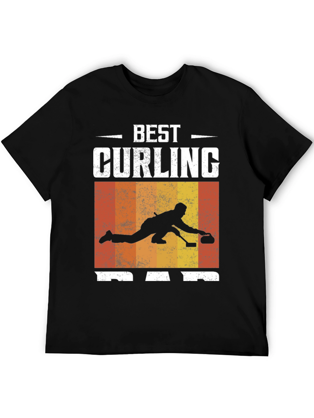 Best Curling Dad T-Shirt Black Graphic Tee