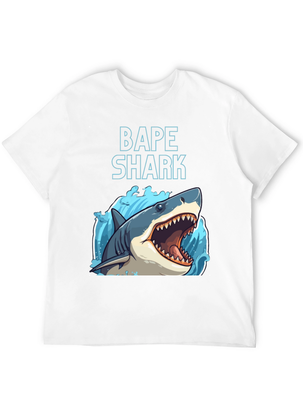 BAPE Shark Graphic Tee - Black Cotton Crew Neck
