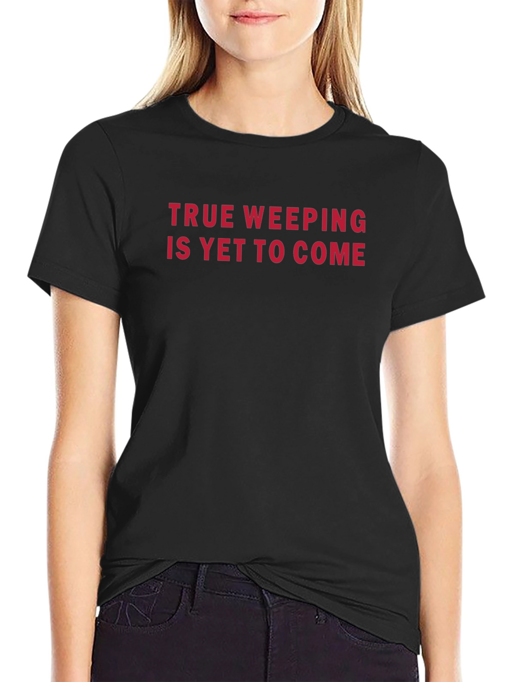 True Weeping Graphic Tee - Black Crew Neck