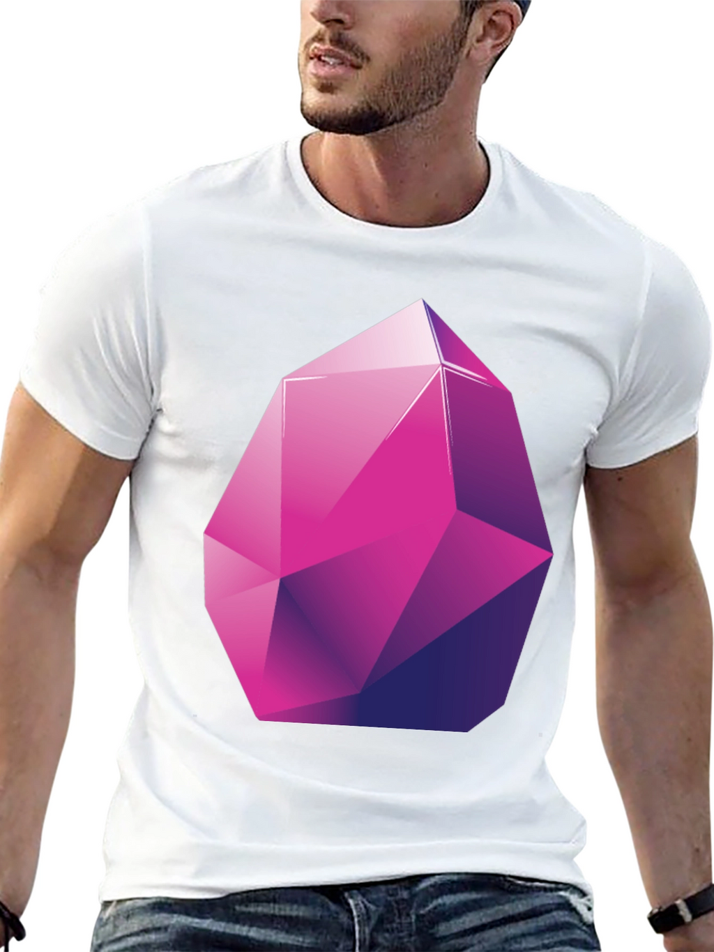 Geometric Crystal Graphic Tee - Stylish Modern Design
