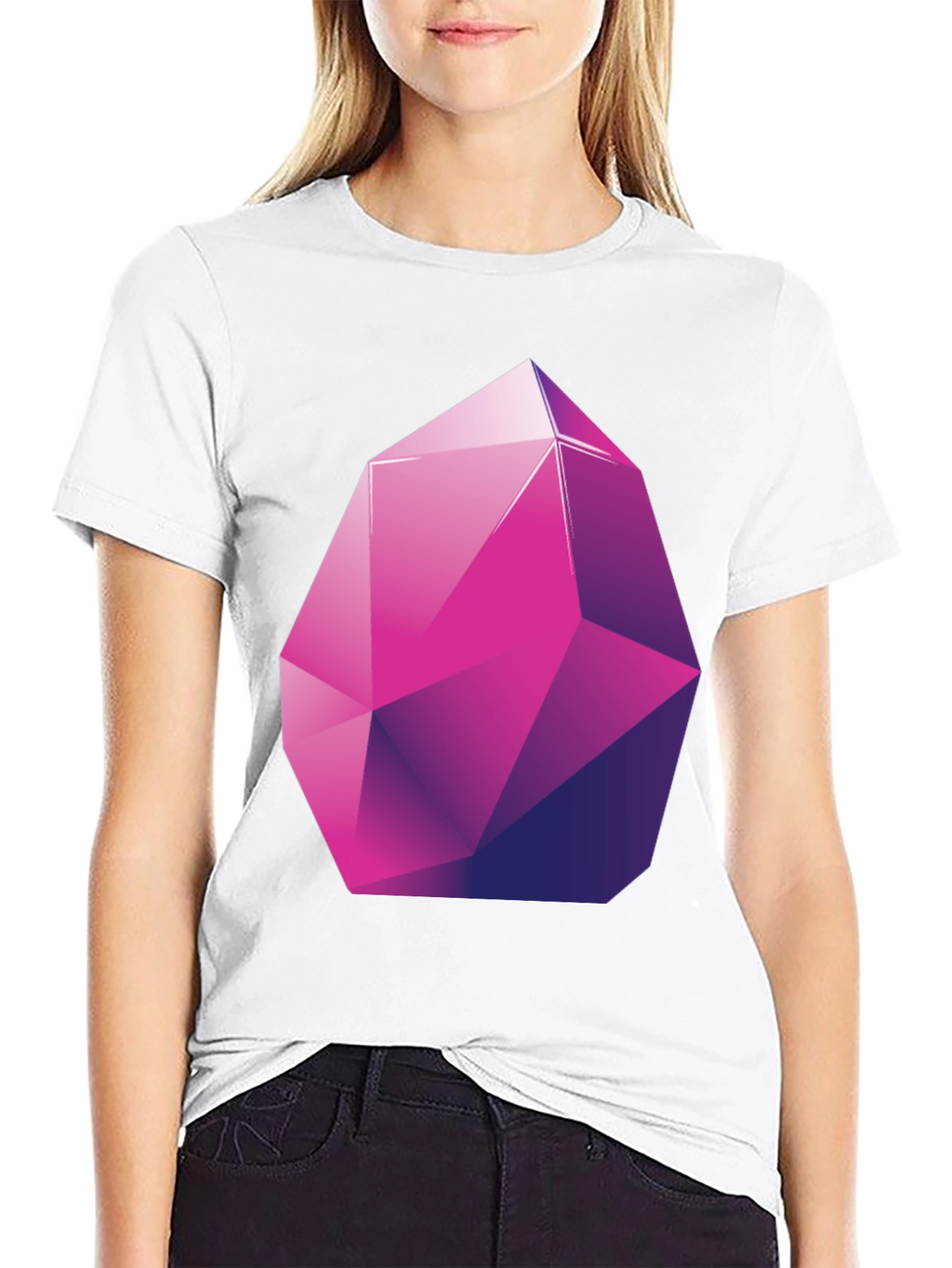 Geometric Crystal Graphic Tee - Stylish Modern Design
