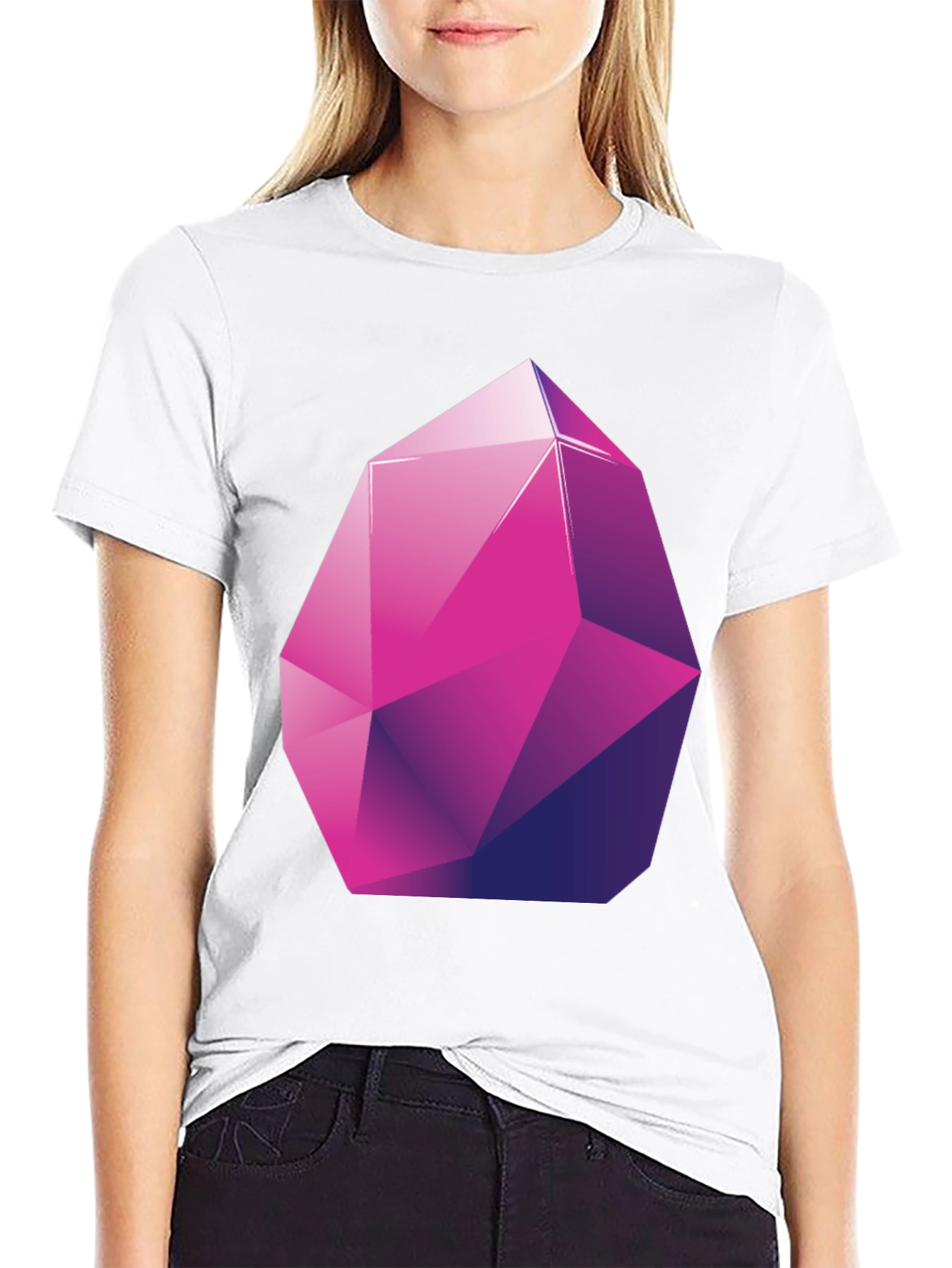 Geometric Crystal Graphic Tee - Stylish Modern Design