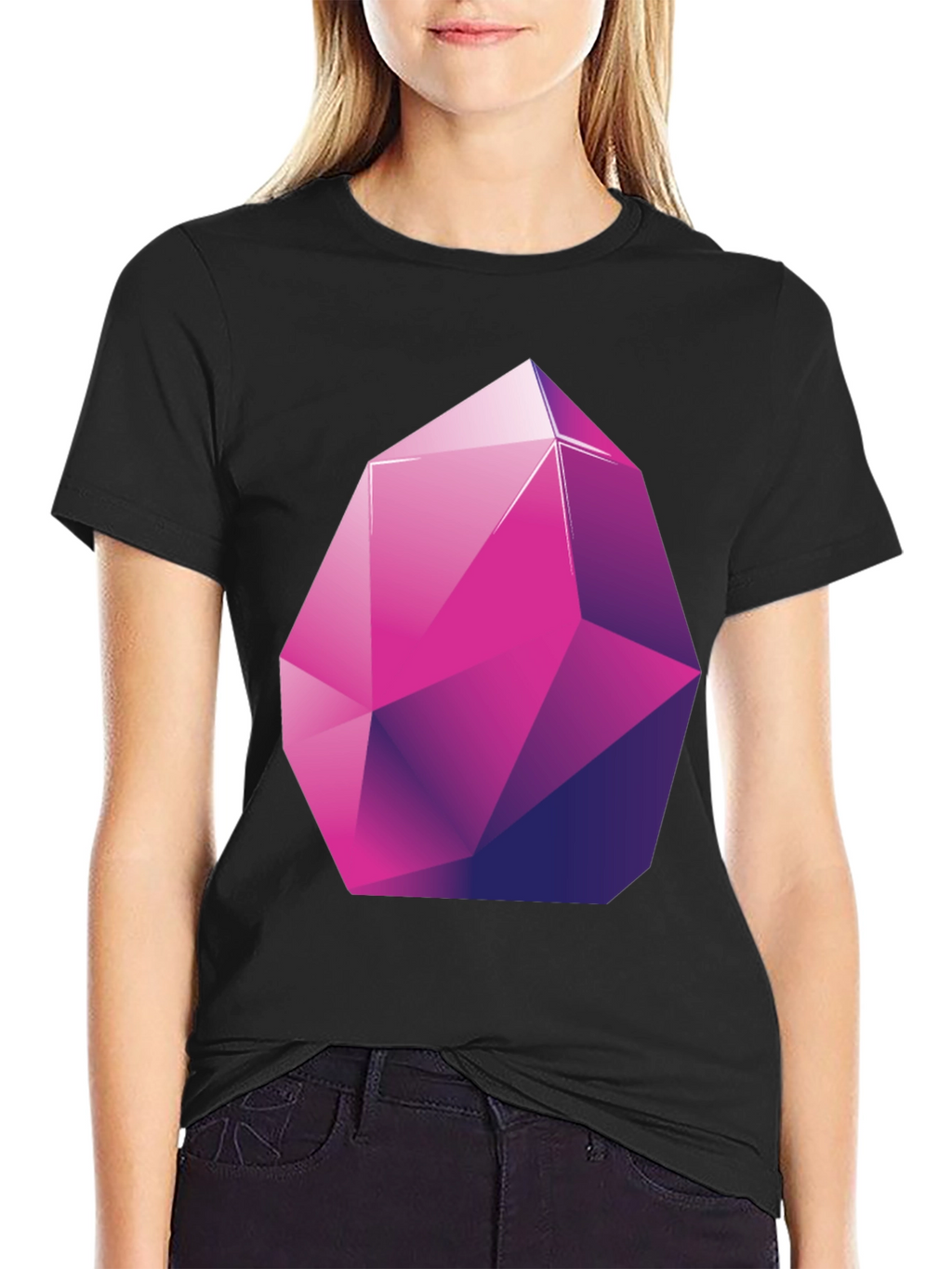 Geometric Crystal Graphic Tee - Stylish Modern Design