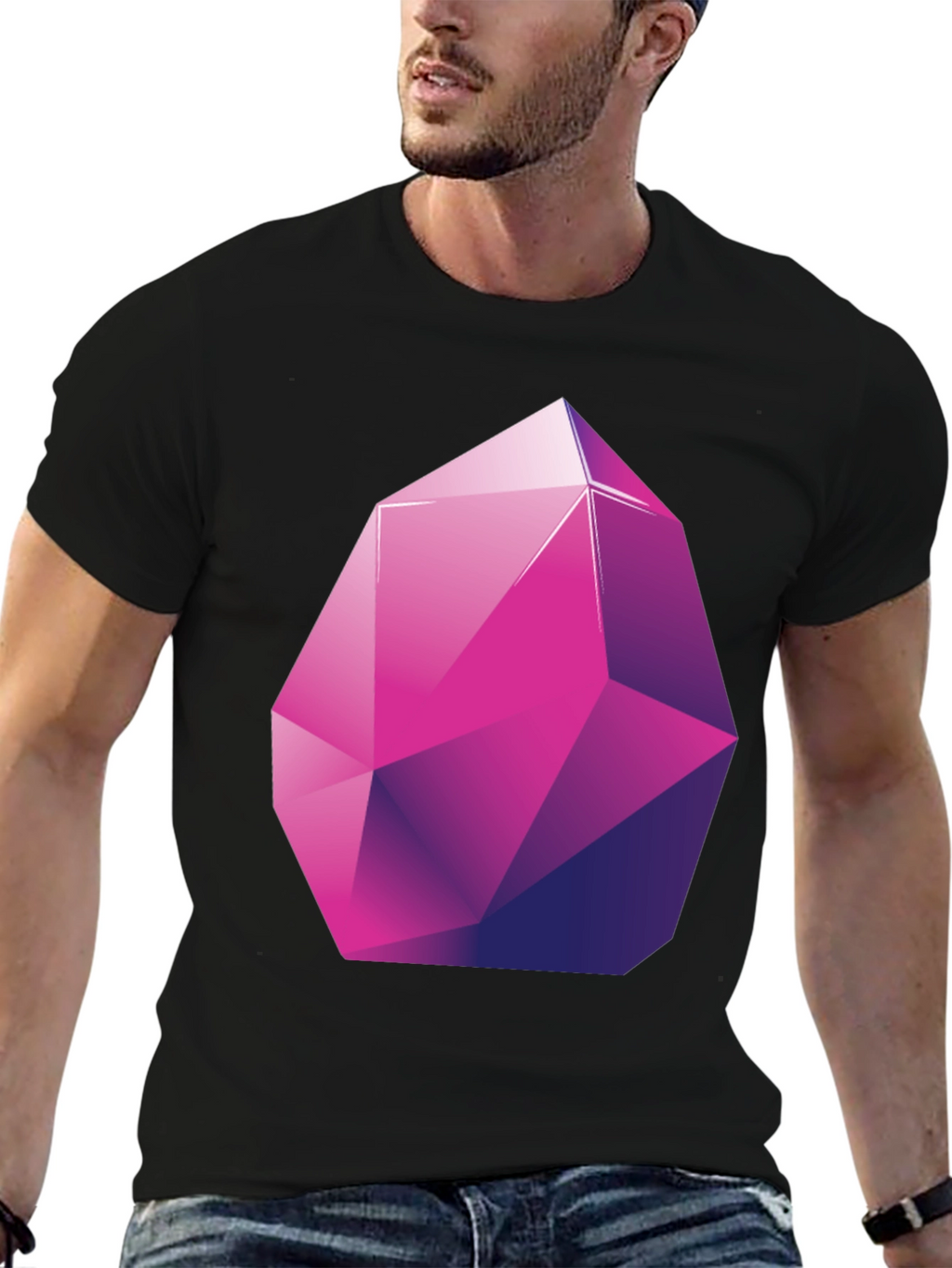 Geometric Crystal Graphic Tee - Stylish Modern Design