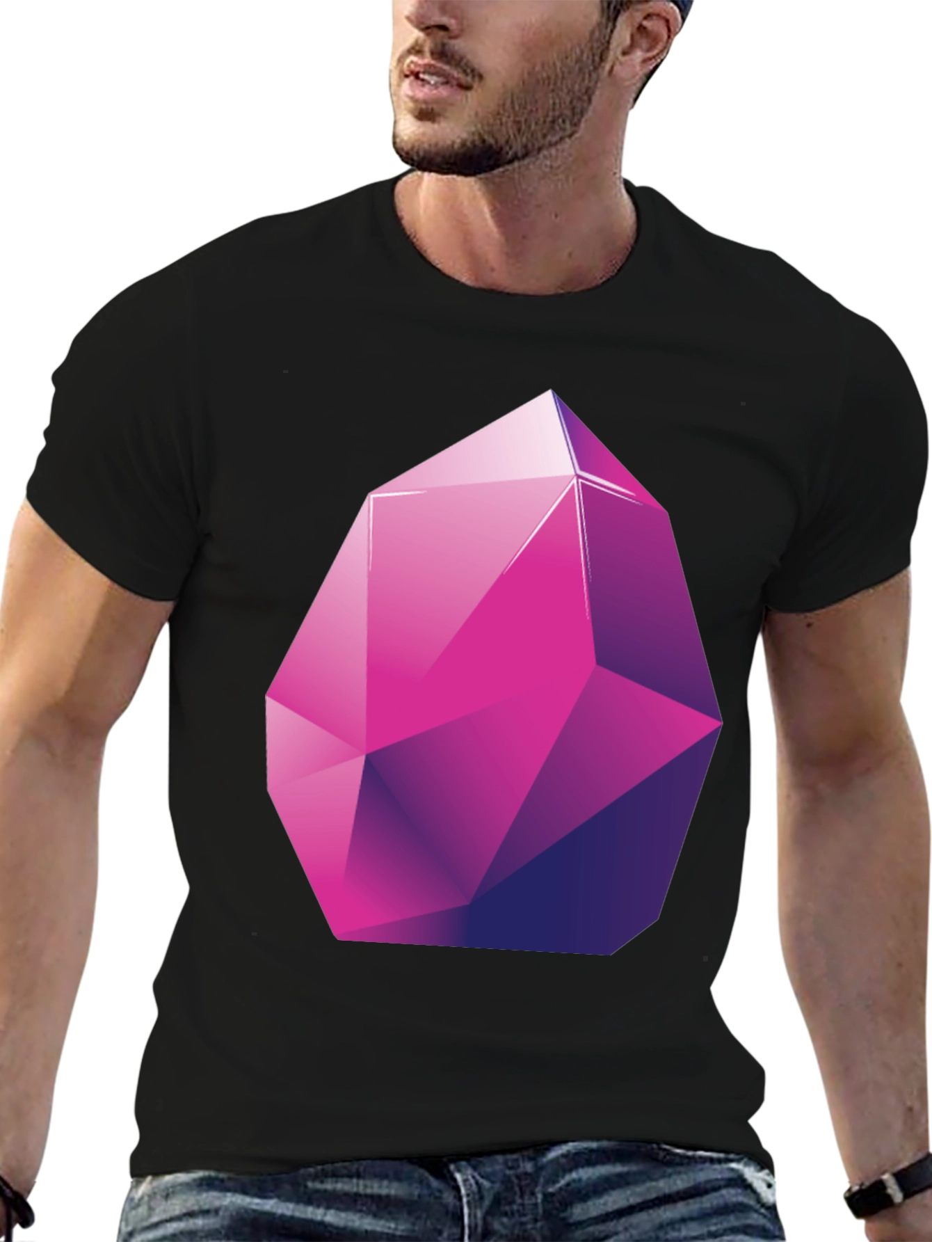 Geometric Crystal Graphic Tee - Stylish Modern Design