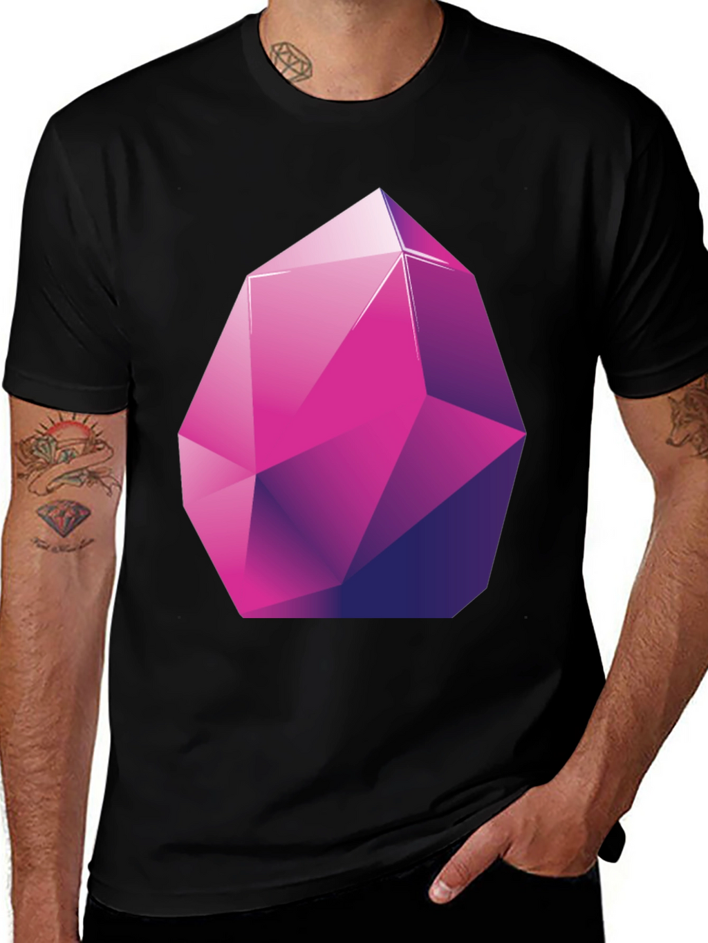 Geometric Crystal Graphic Tee - Stylish Modern Design