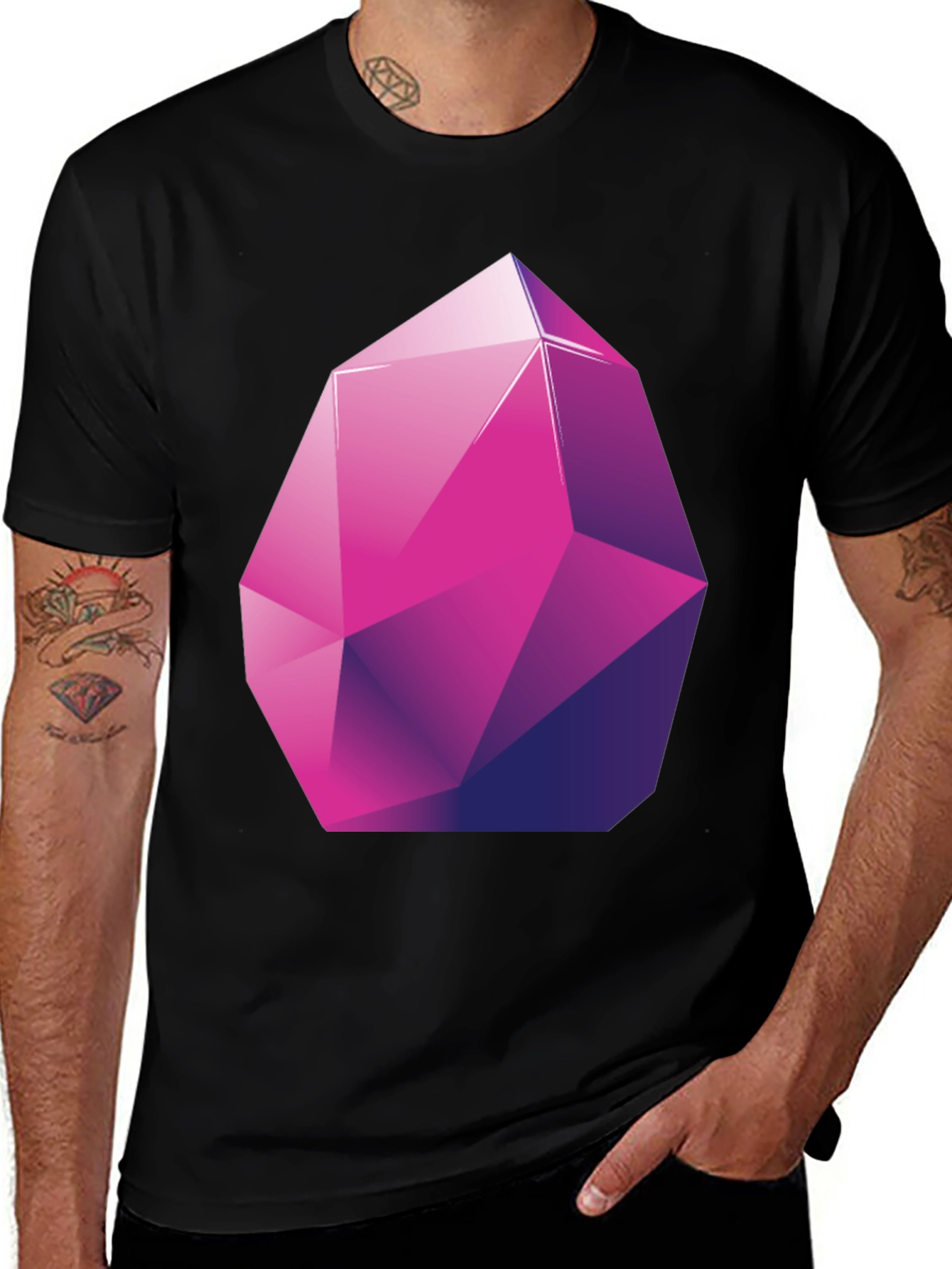 Geometric Crystal Graphic Tee - Stylish Modern Design